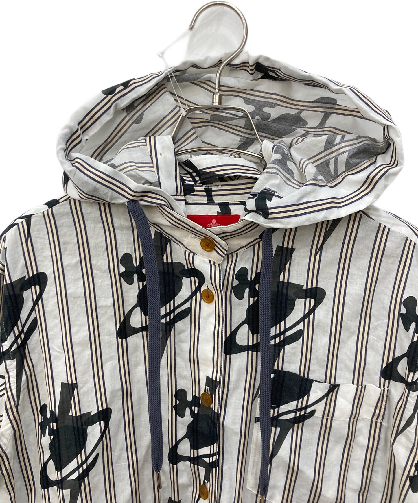 [Pre-owned] Vivienne Westwood RED LABEL ORB & BOLTS STRIPE Circle Shirt 16-12-831008