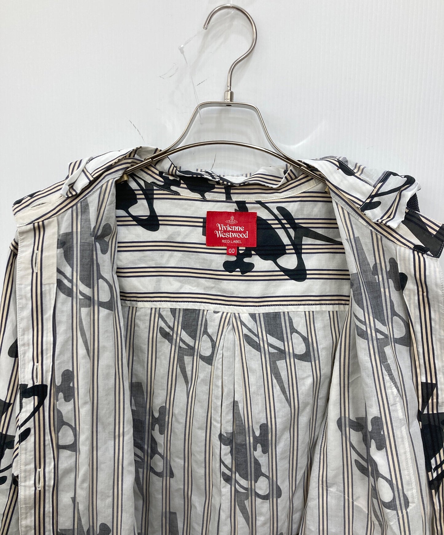 [Pre-owned] Vivienne Westwood RED LABEL ORB & BOLTS STRIPE Circle Shirt 16-12-831008