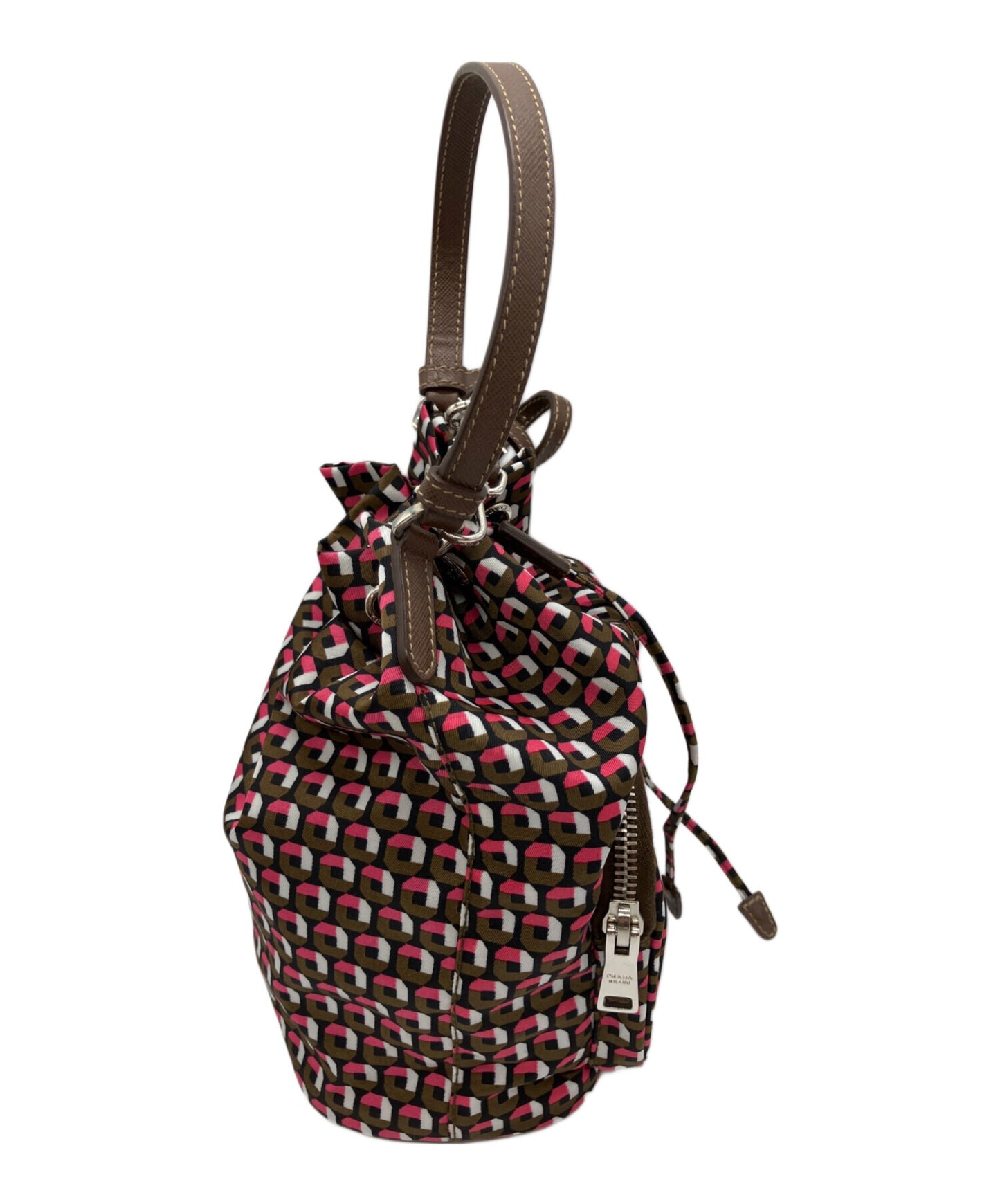 [Pre-owned] PRADA Geometric Pattern Bucket Bag 1N1864