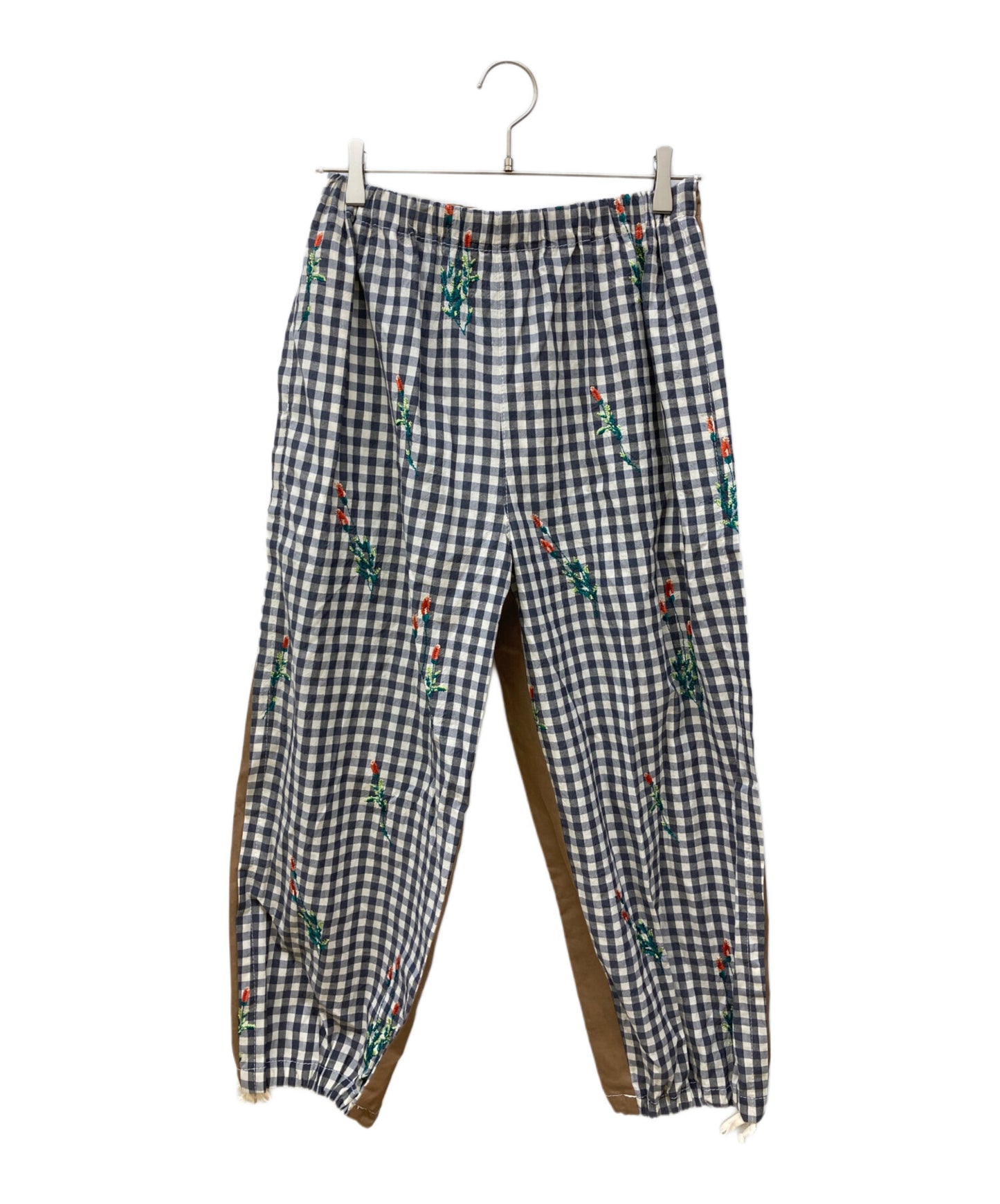 [Pre-owned] TAO COMME des GARCONS Cotton cross check embroidery and cotton linen twill elastic waist pants TM-P013/AD2023