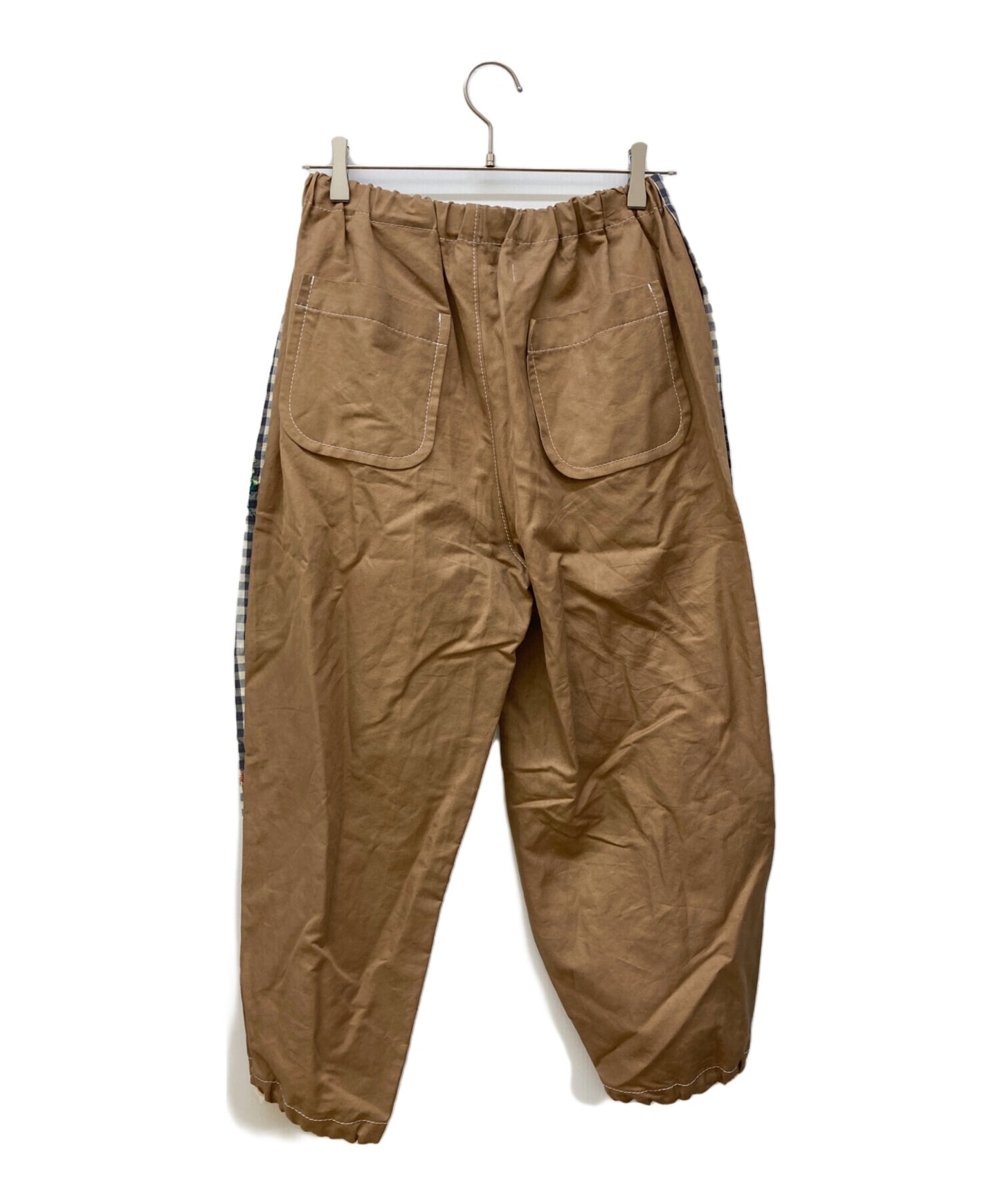 [Pre-owned] TAO COMME des GARCONS Cotton cross check embroidery and cotton linen twill elastic waist pants TM-P013/AD2023