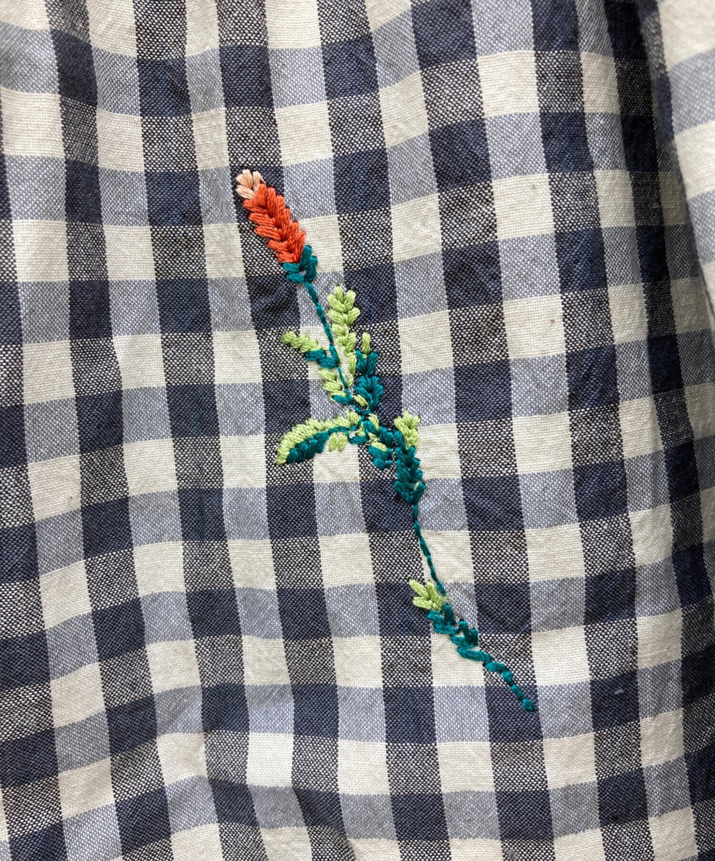 [Pre-owned] TAO COMME des GARCONS Cotton cross check embroidery and cotton linen twill elastic waist pants TM-P013/AD2023