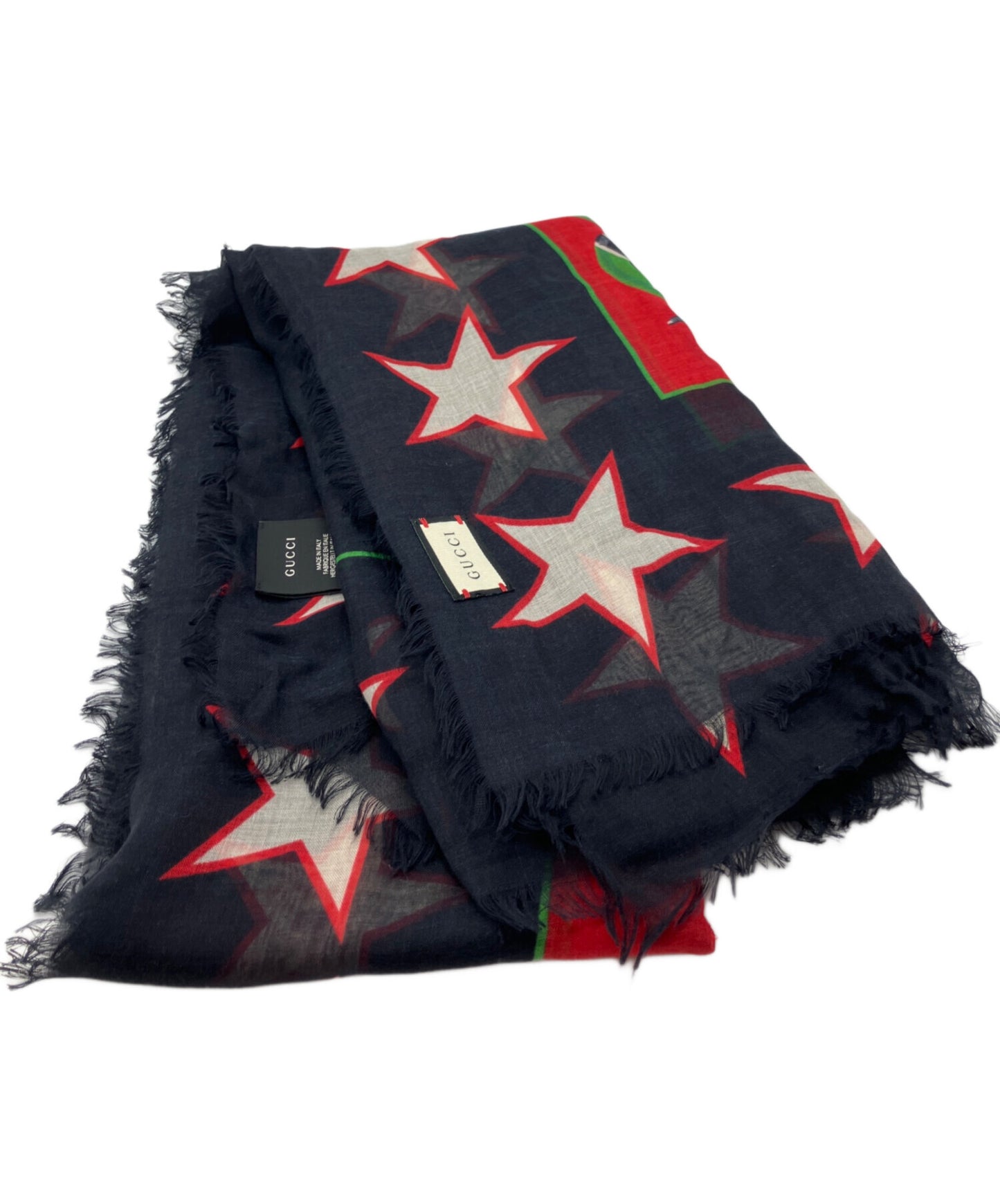 [Pre-owned] GUCCI Mixed Symbol Print Modal & Silk Scarf