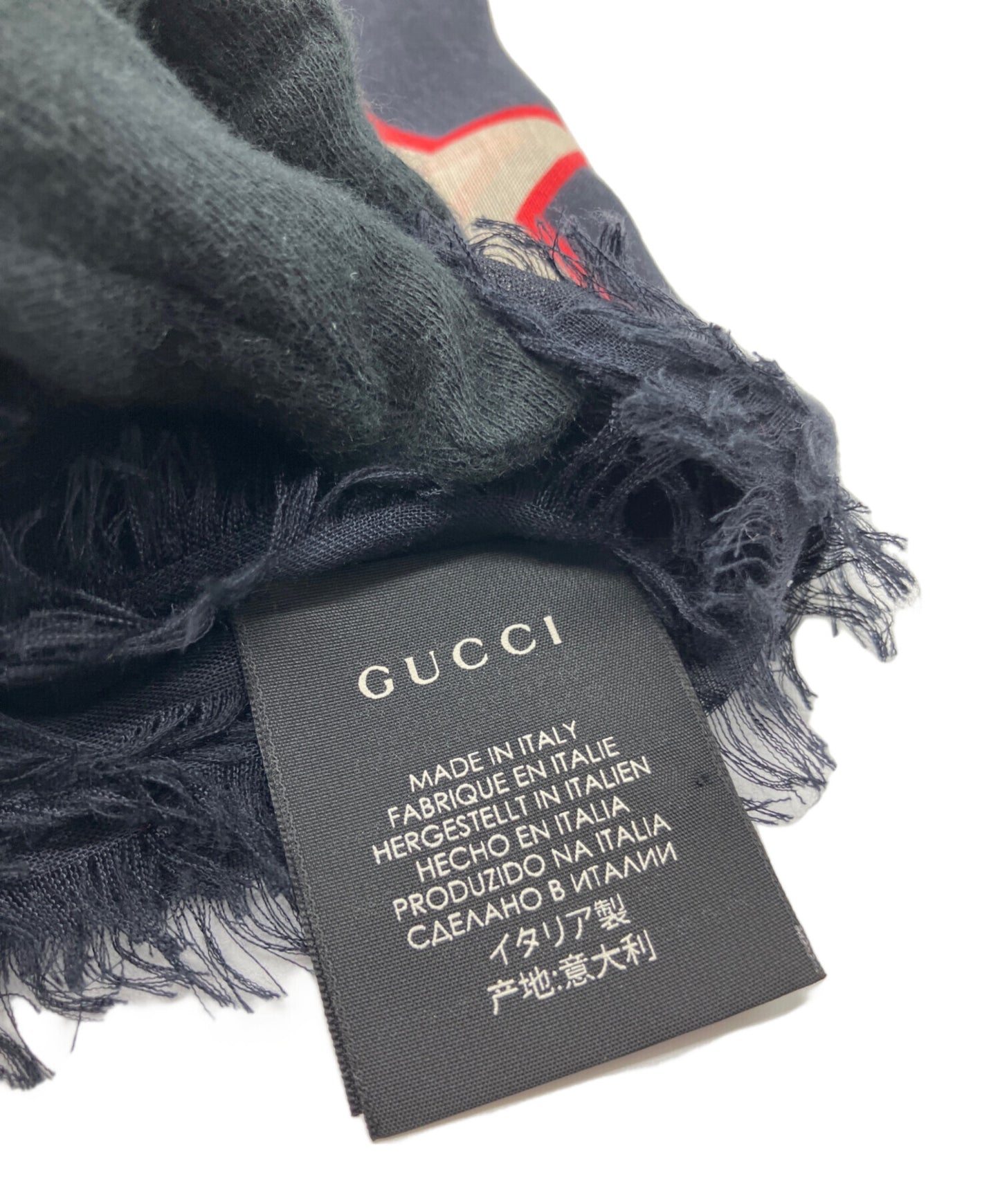 [Pre-owned] GUCCI Mixed Symbol Print Modal & Silk Scarf