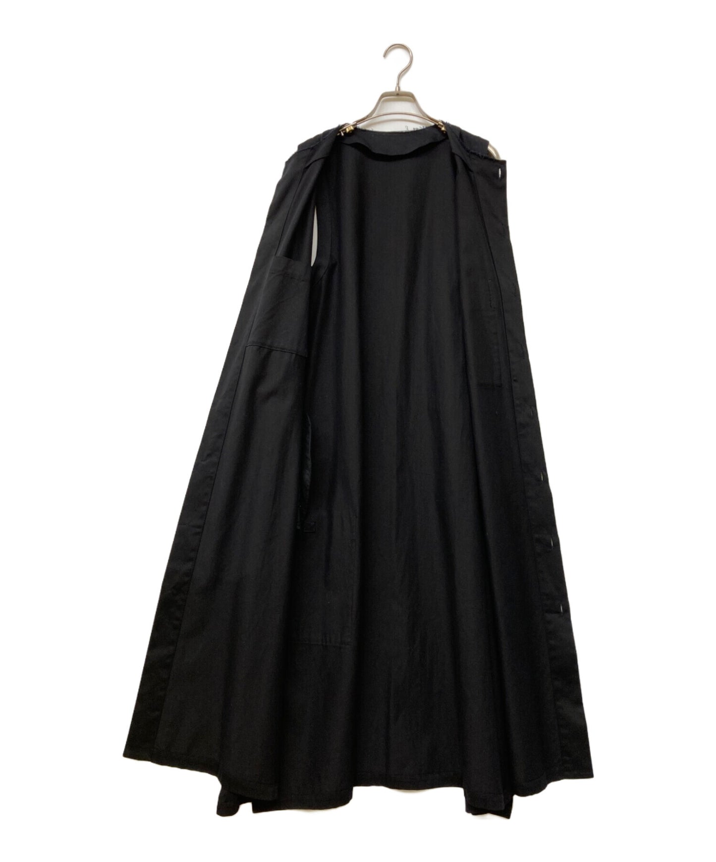 [Pre-owned] Y's Sleeveless dress / YOHJI YAMAMOTO / Yohji Yamamoto / long length / oversized / front pockets / slit / sleeveless / mode / designer / domestique / monotone / MADE I JAPAN / made in Japan / spring / summer YZ-D85-002