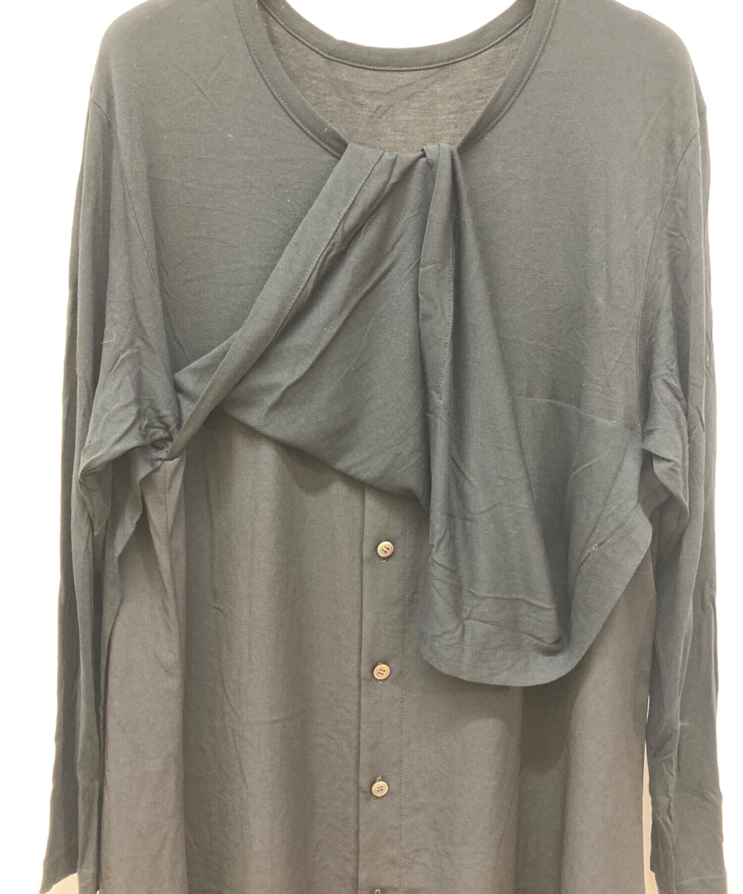 [Pre-owned] GROUND Y Vintage Decyne Jersey Long Shirt Docking Cut Sew GA-T05-801