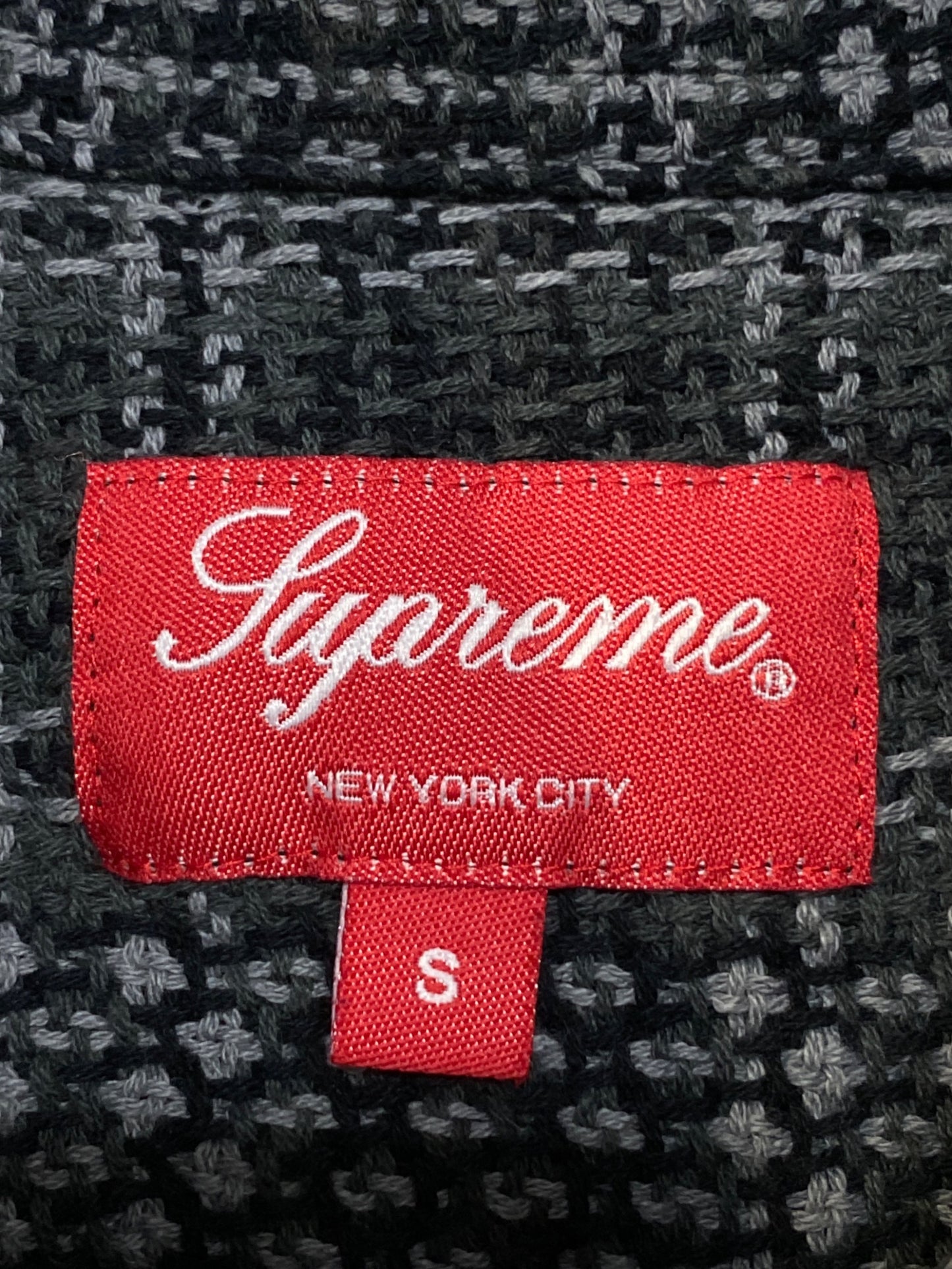 [Pre-owned] SUPREME Basket Weave Plaid Shirt