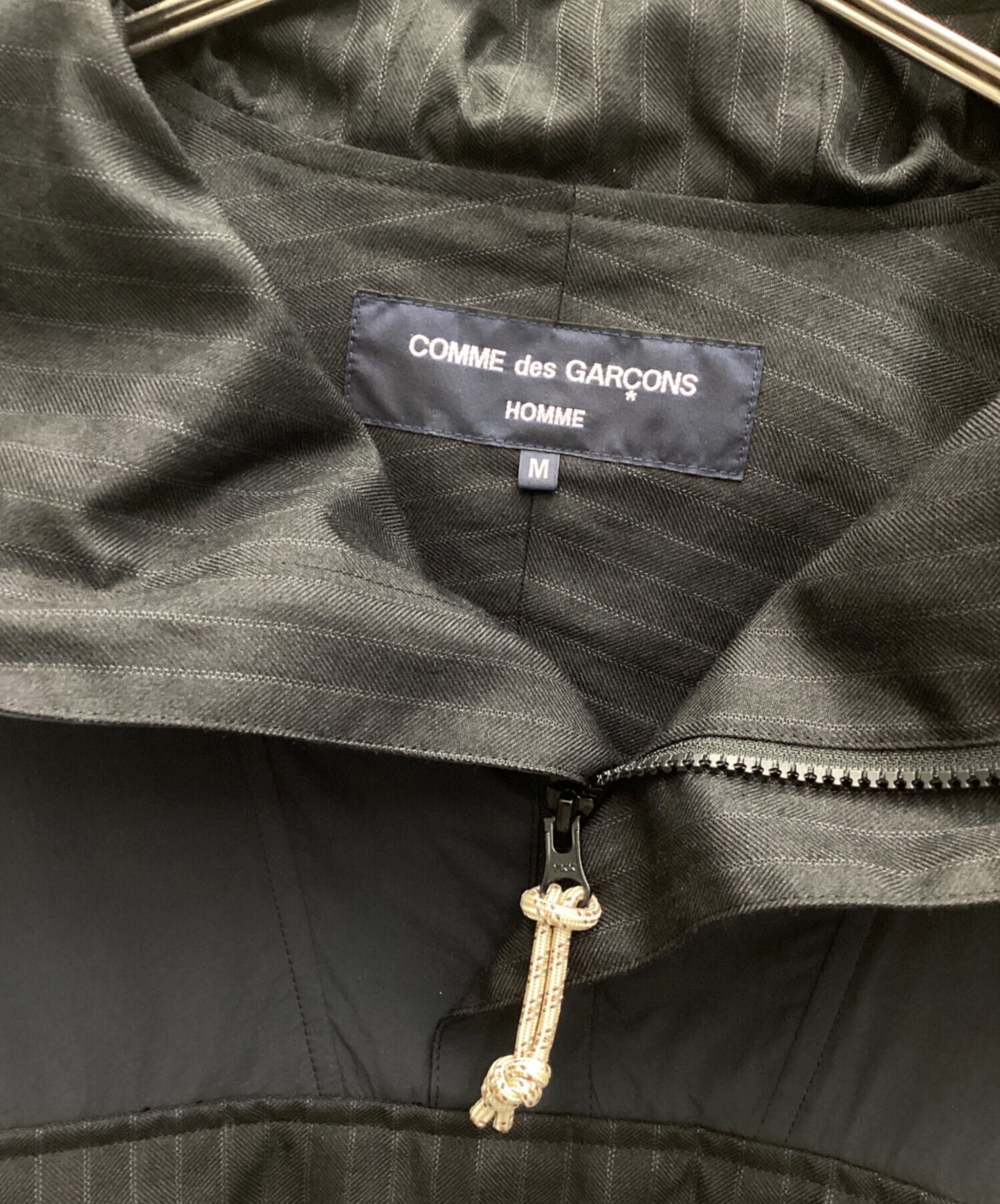 [Pre-owned] COMME des GARCONS HOMME Ester Ramie Herringbone and Nylon Asser Anorak Parka HM-J004