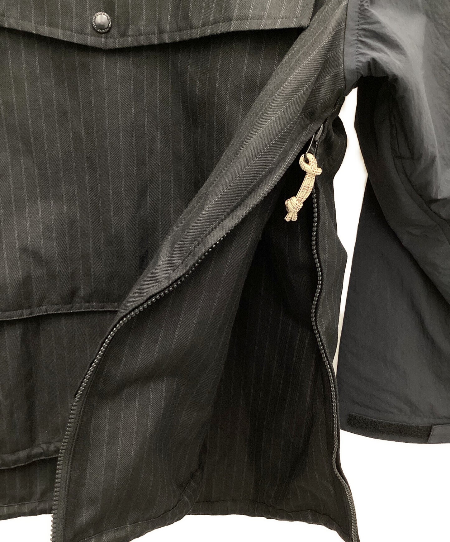 [Pre-owned] COMME des GARCONS HOMME Ester Ramie Herringbone and Nylon Asser Anorak Parka HM-J004