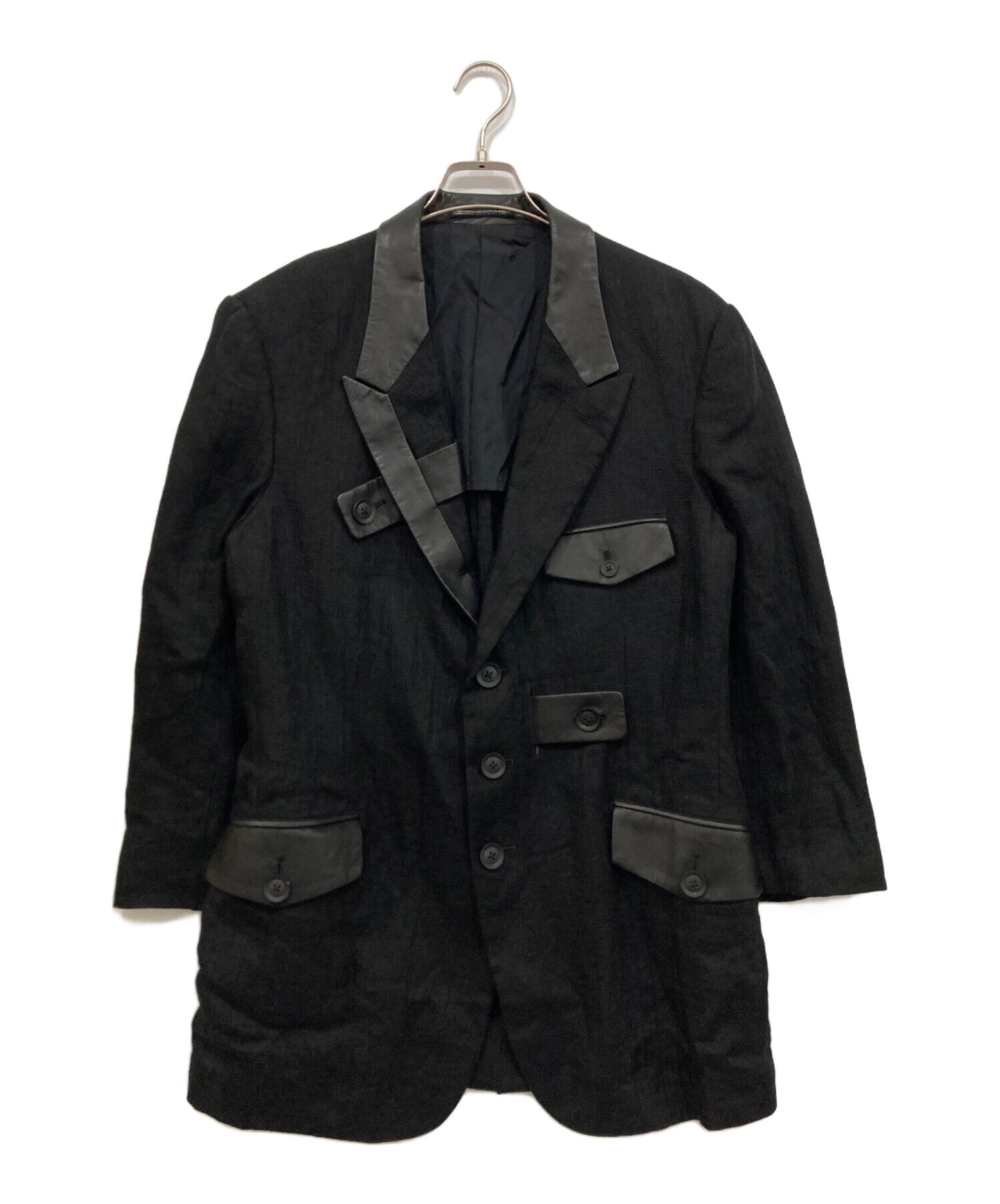 [Pre-owned] Yohji Yamamoto pour homme Tab-fastening peaked leather JKT HZ-J19-804