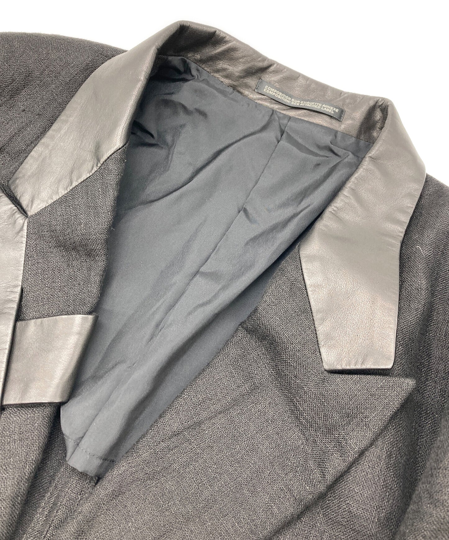 [Pre-owned] Yohji Yamamoto pour homme Tab-fastening peaked leather JKT HZ-J19-804