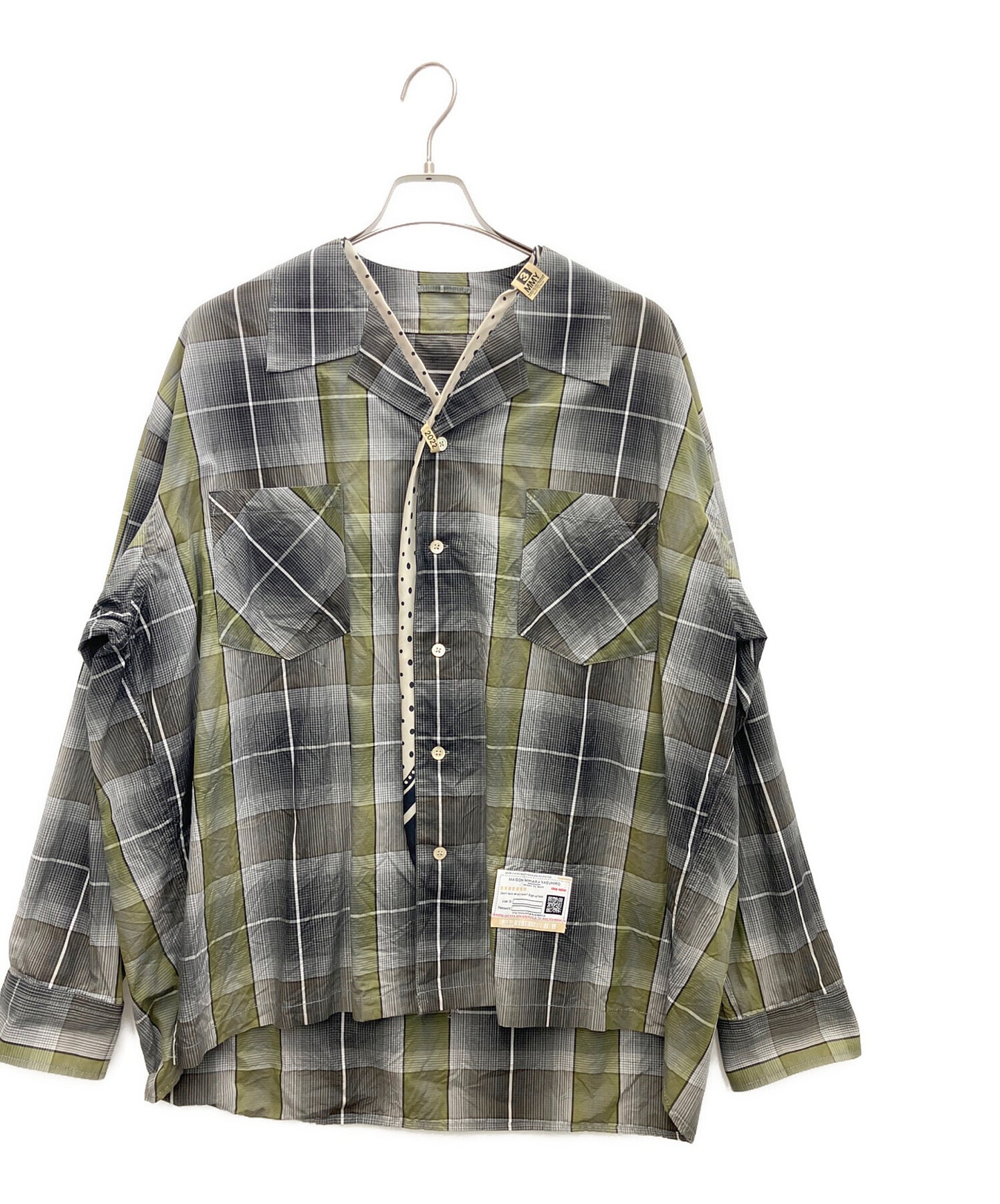 [Pre-owned] Maison MIHARA YASUHIRO Scarf Detail Check Shirt A08SH071