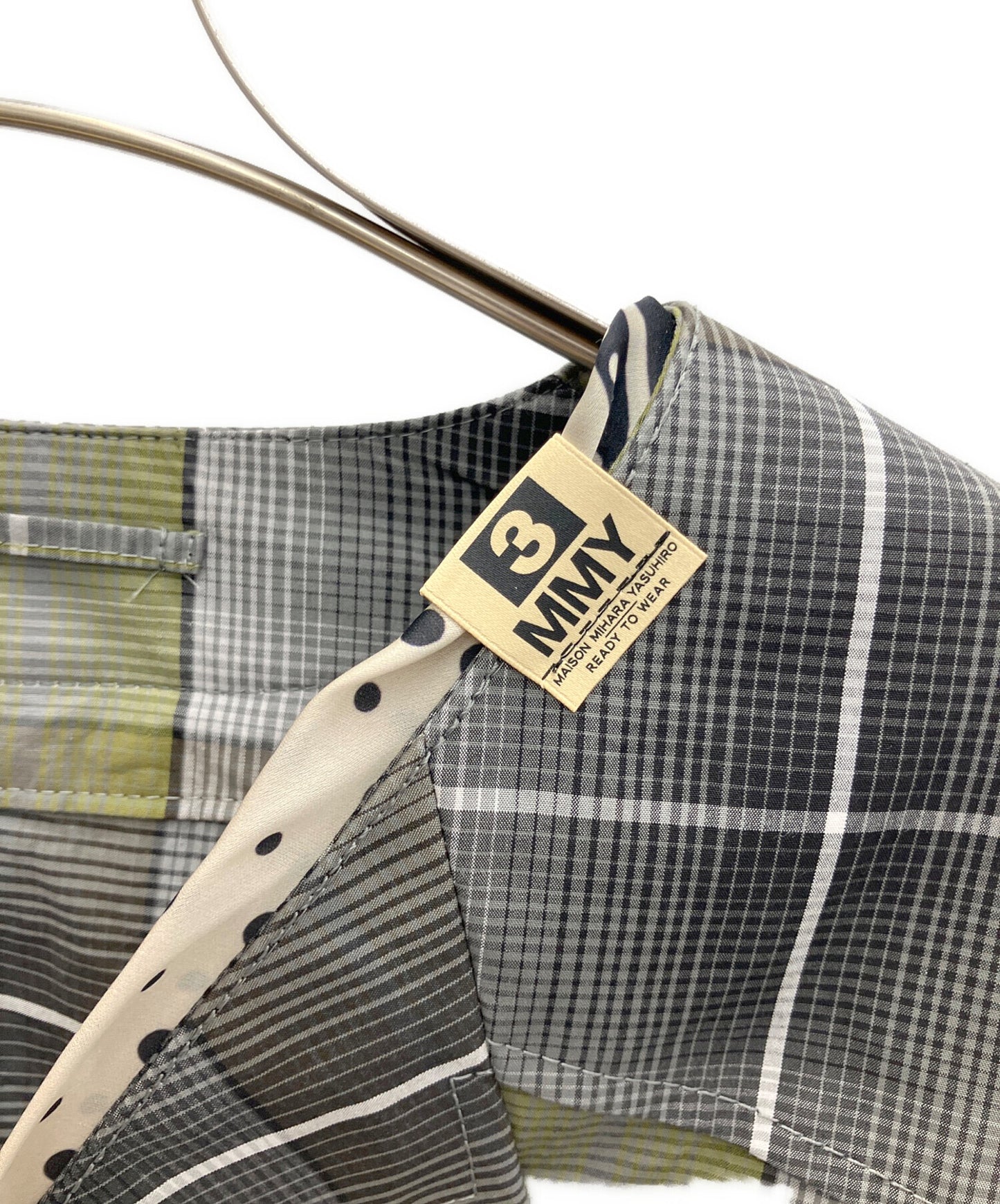 [Pre-owned] Maison MIHARA YASUHIRO Scarf Detail Check Shirt A08SH071