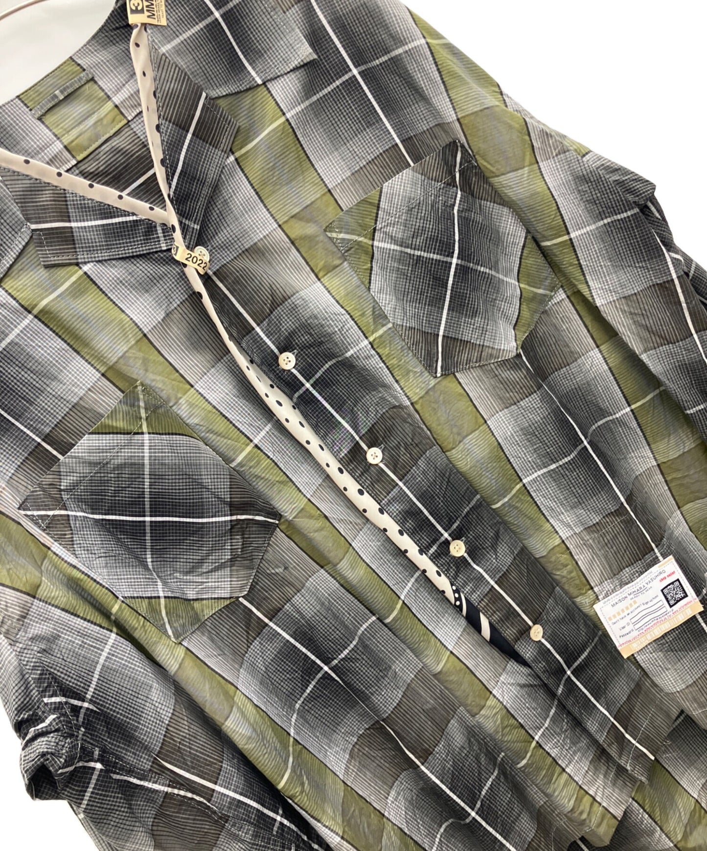 [Pre-owned] Maison MIHARA YASUHIRO Scarf Detail Check Shirt A08SH071