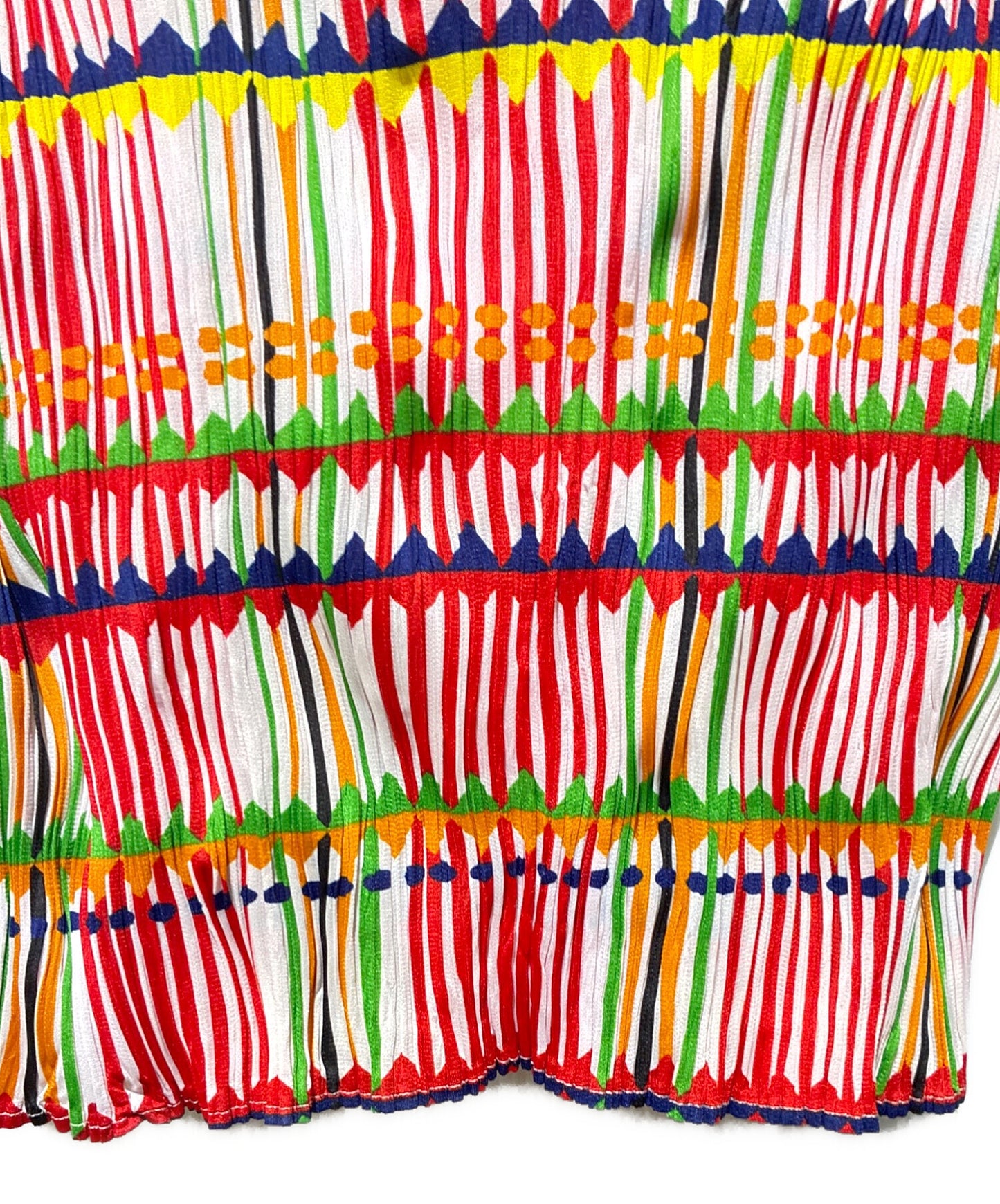 [Pre-owned] PLEATS PLEASE Sleeveless pleated blouse with all-over pattern PP22-JK791