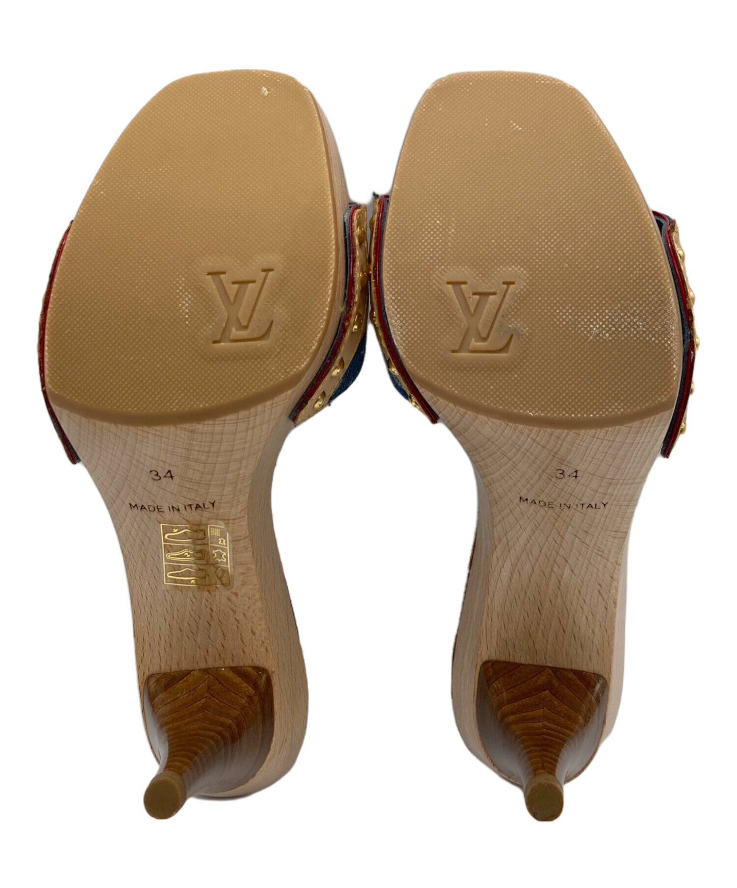 [Pre-owned] LOUIS VUITTON Monogram Denim Mules