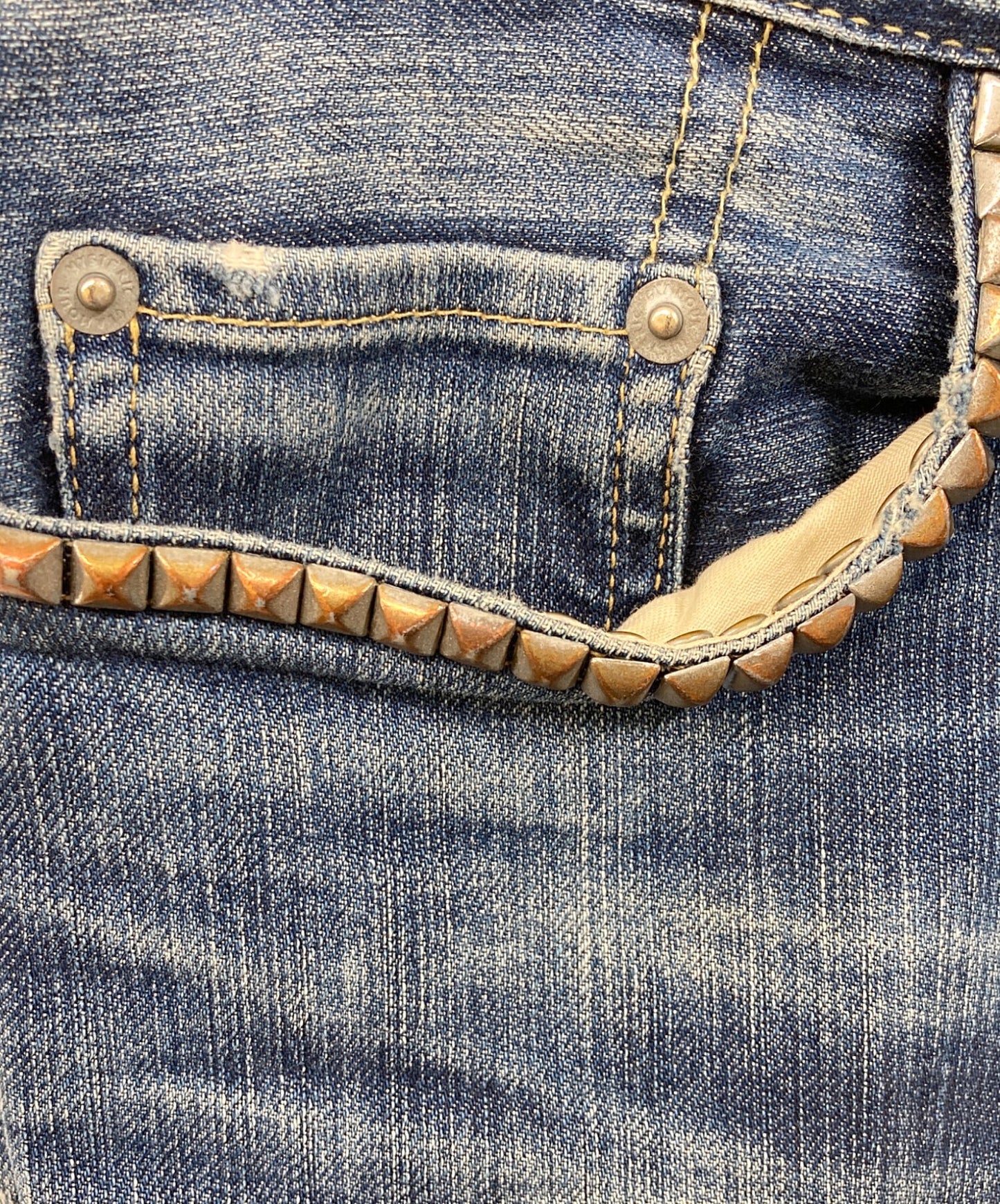 [Pre-owned] Hysteric Glamour Studded Damaged Denim Pants