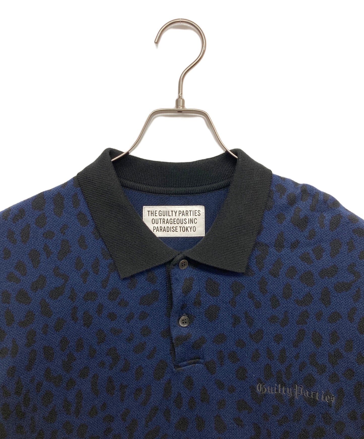 [Pre-owned] WACKO MARIA LEOPARD JACQUARD POLO SHIRT Polo Shirt Long Sleeve Shirt Shirt
