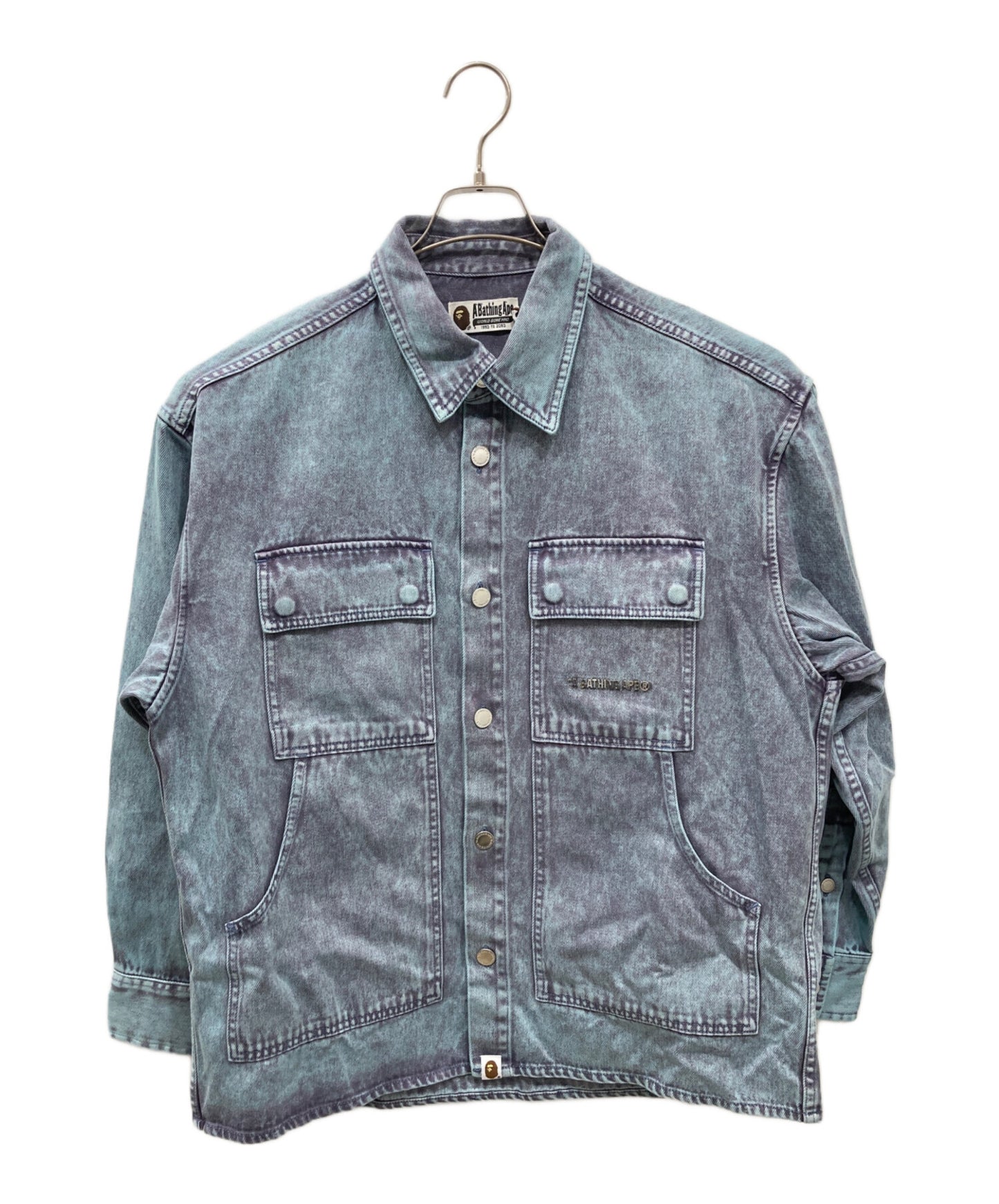 [Pre-owned] A BATHING APE ACID WASH WORK SHIRT 001SHK301303M