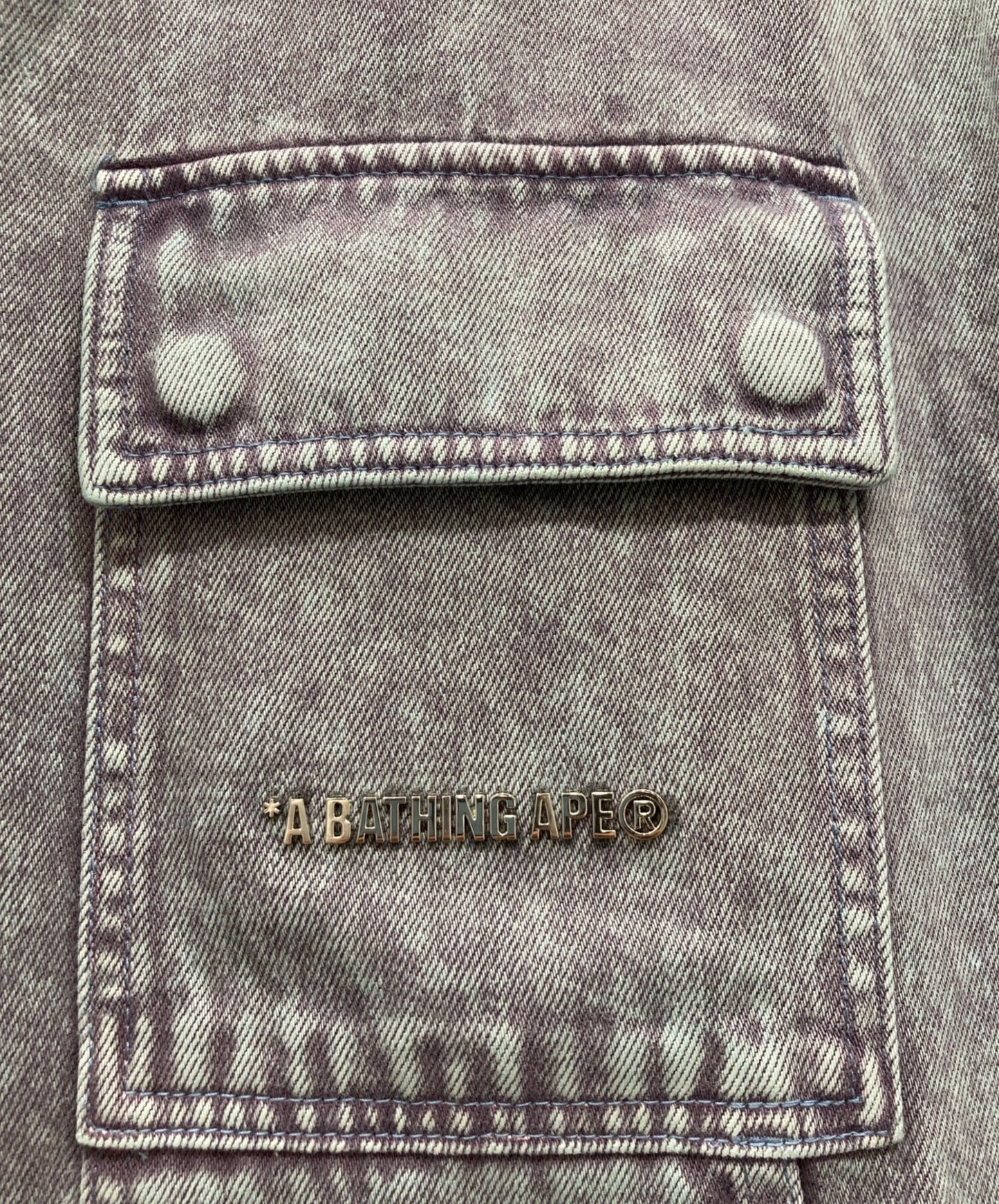 [Pre-owned] A BATHING APE ACID WASH WORK SHIRT 001SHK301303M