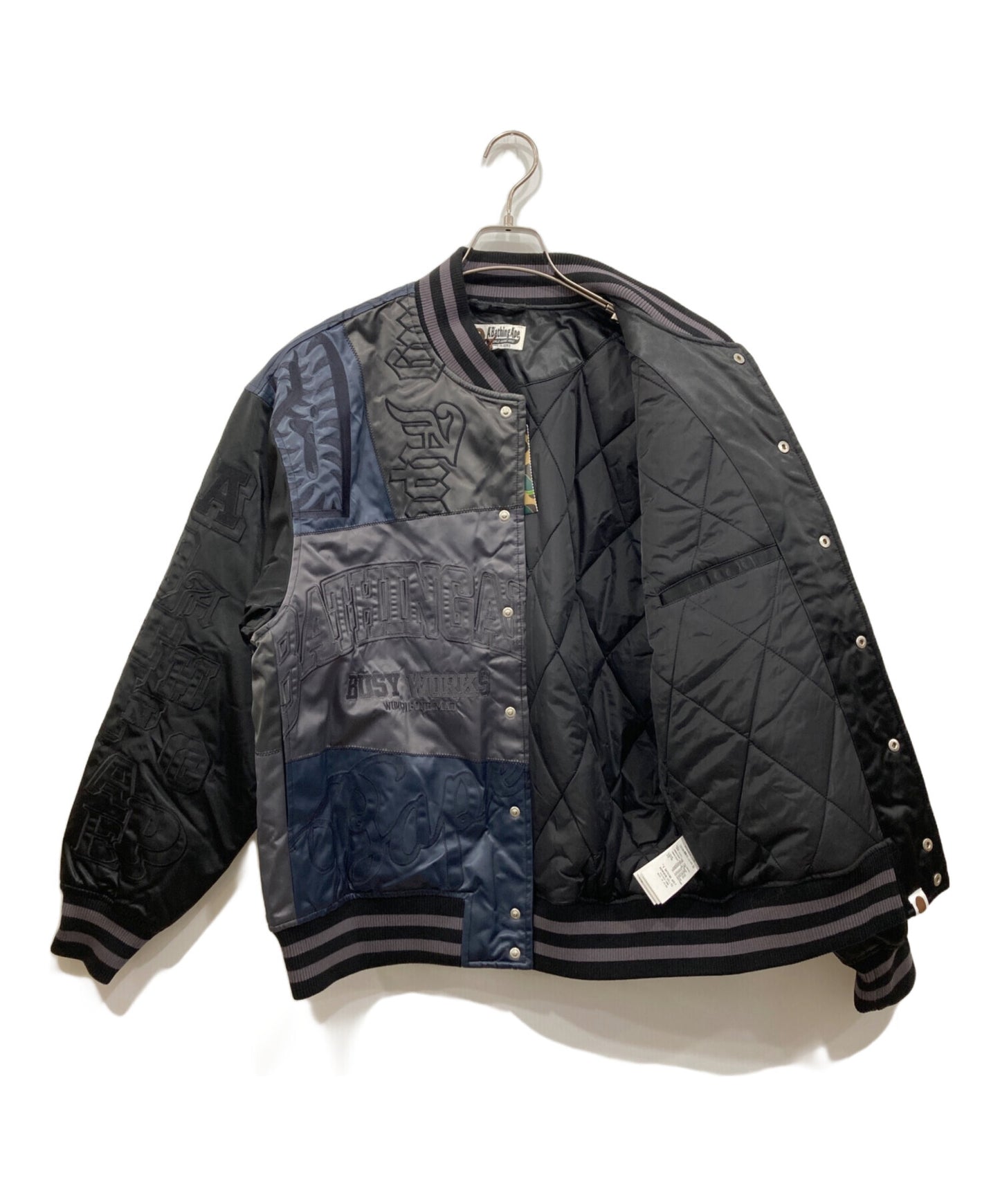 [Pre-owned] A BATHING APE PATCHWORK VARSITY JACKET 001hjk301302m