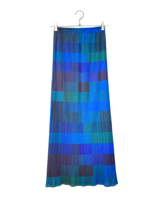 [Pre-owned] PLEATS PLEASE Colorful Gradation Mosaic/Pleated Skirt PP83-JG813
