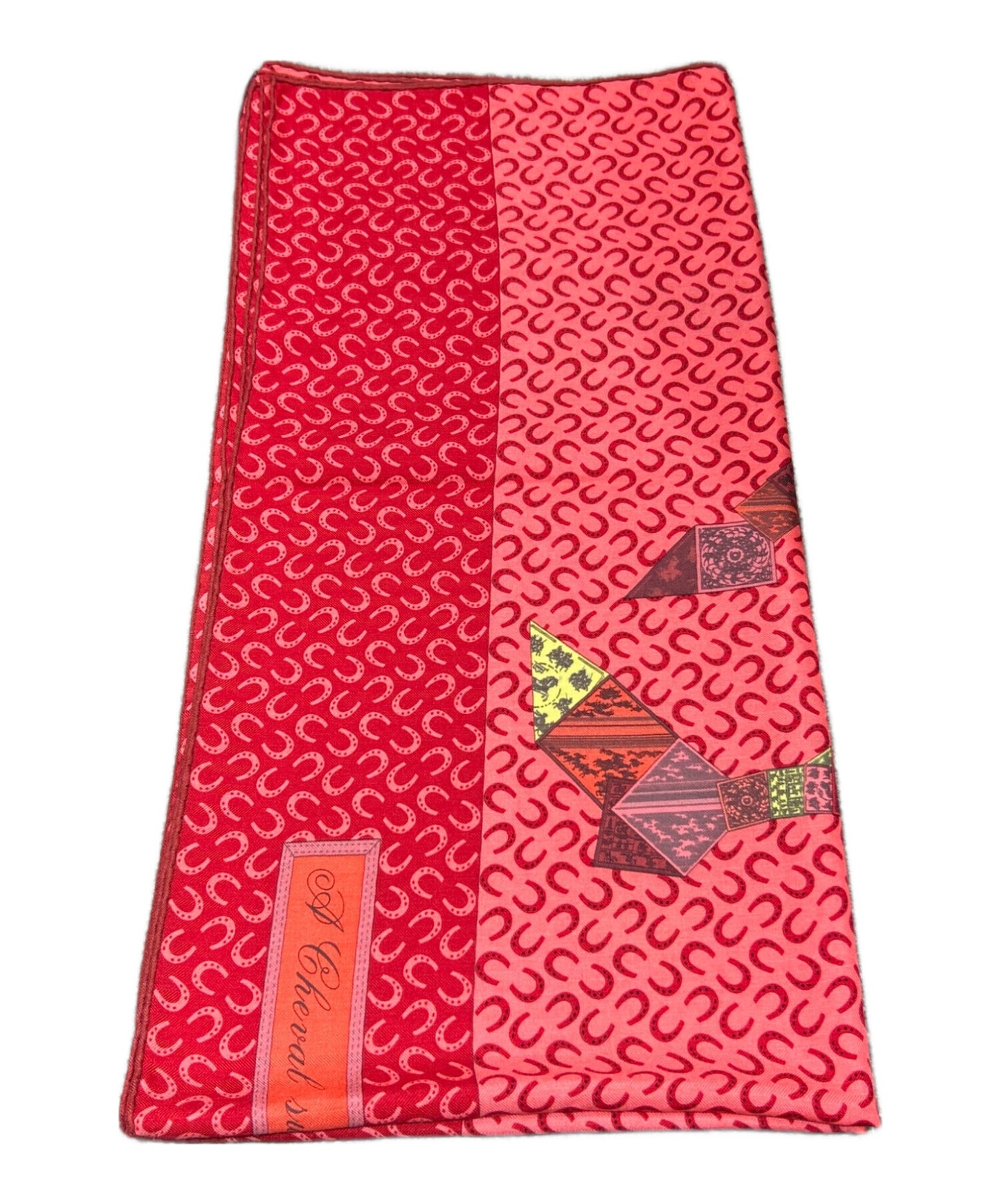 [Pre-owned] HERMES Carrégien / A Cheval sur mon Carre / Riding the Carre Horse / Cashsil Stole / Cashmere & Silk
