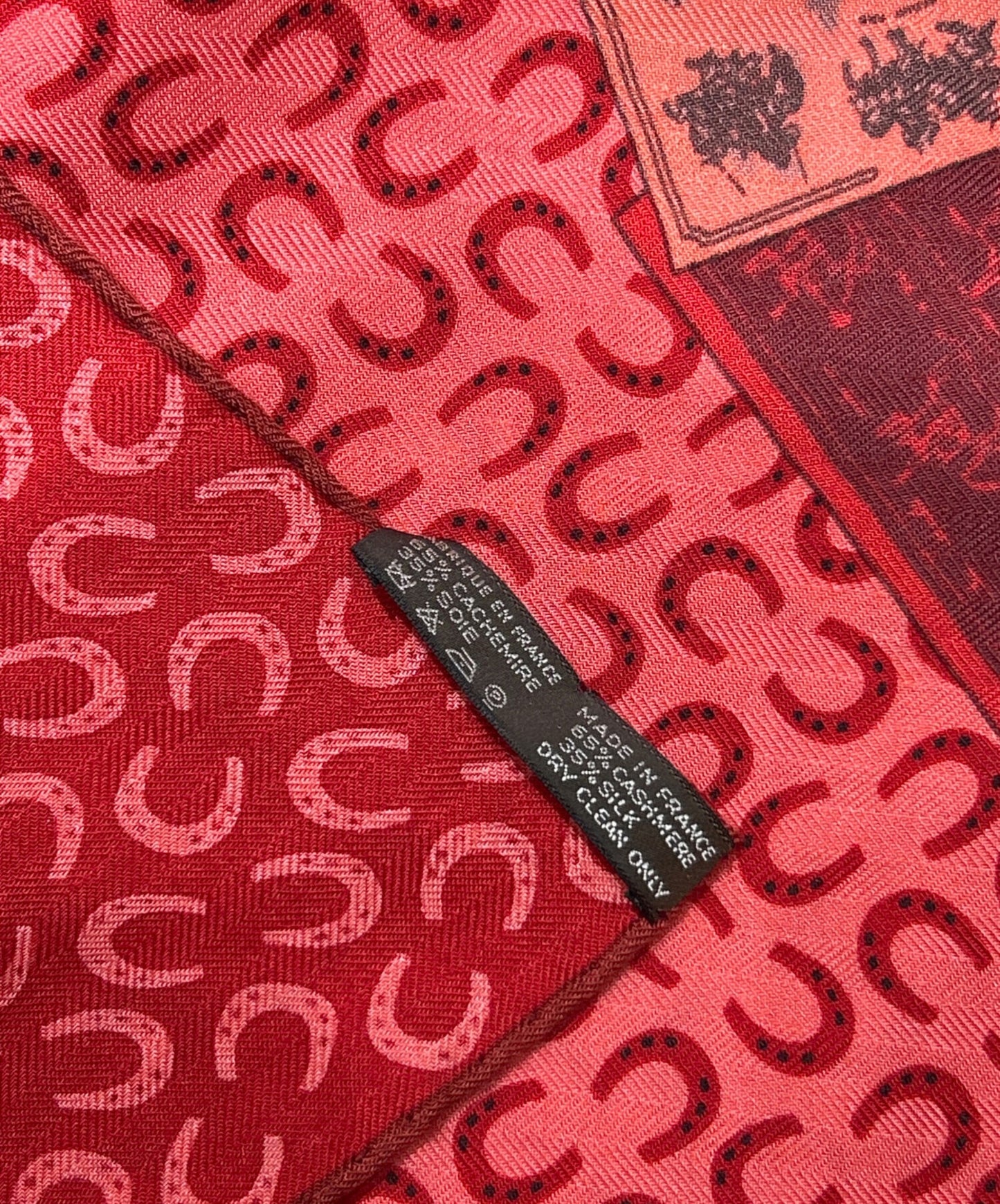 [Pre-owned] HERMES Carrégien / A Cheval sur mon Carre / Riding the Carre Horse / Cashsil Stole / Cashmere & Silk