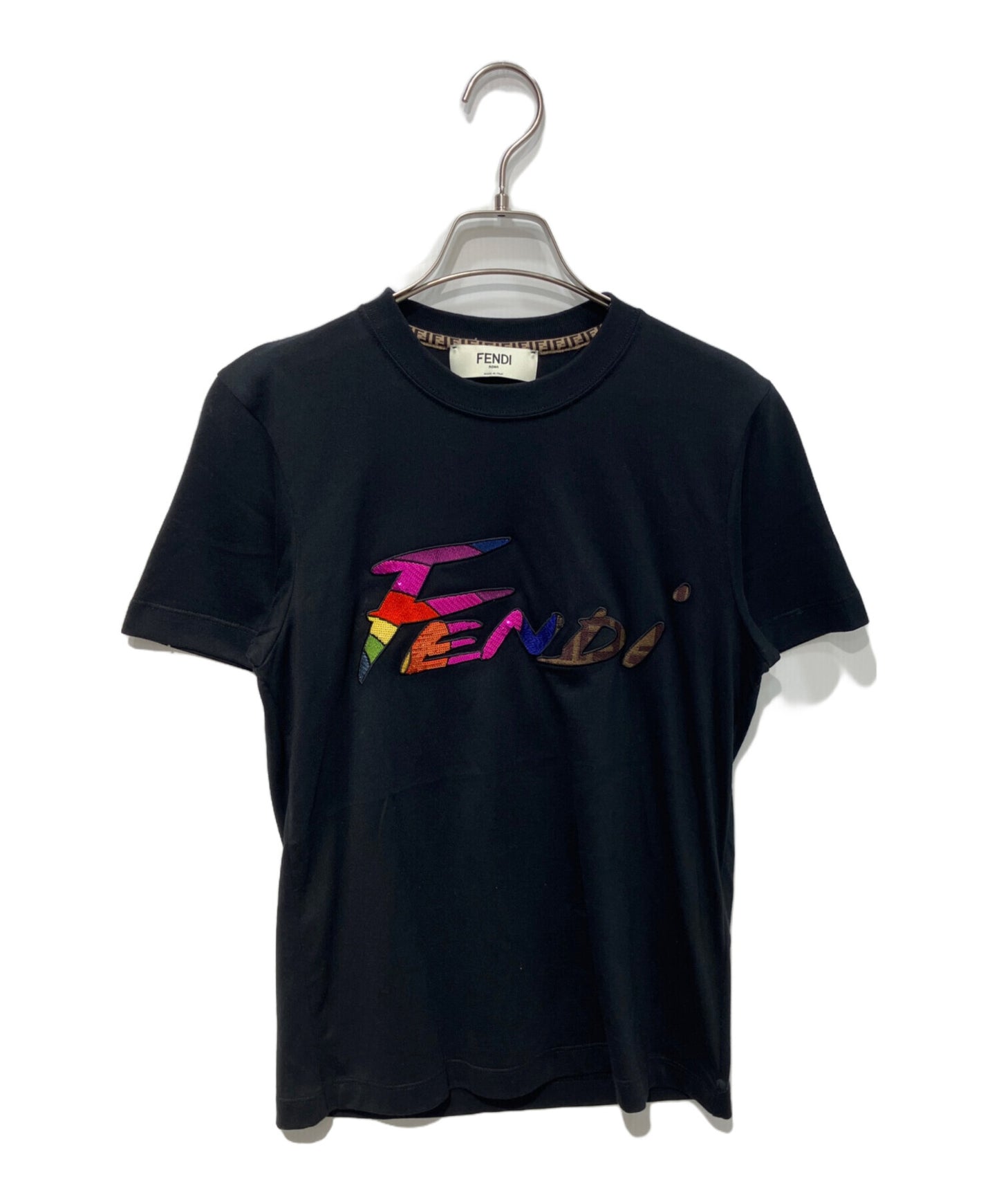 [Pre-owned] FENDI Logo-Embroidered T-Shirt FS7254 AJXG FS7254 AJXG