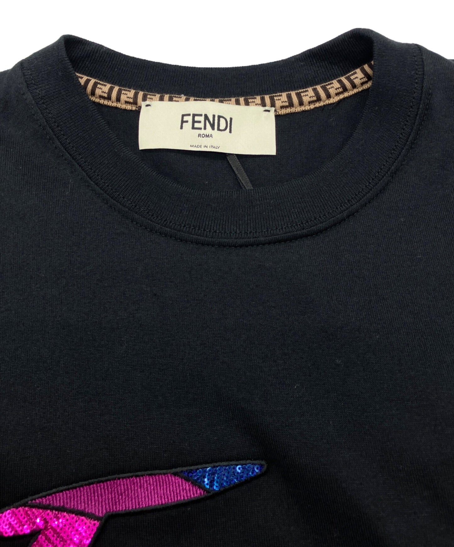 [Pre-owned] FENDI Logo-Embroidered T-Shirt FS7254 AJXG FS7254 AJXG