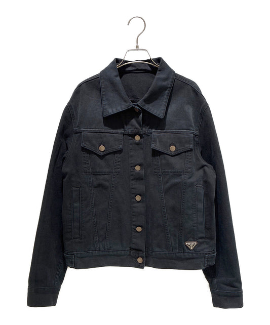 [Pre-owned] PRADA Denim Blouson Jacket / Triangle Logo / G-Jun / Washed GFB311 (RFID-compatible product)