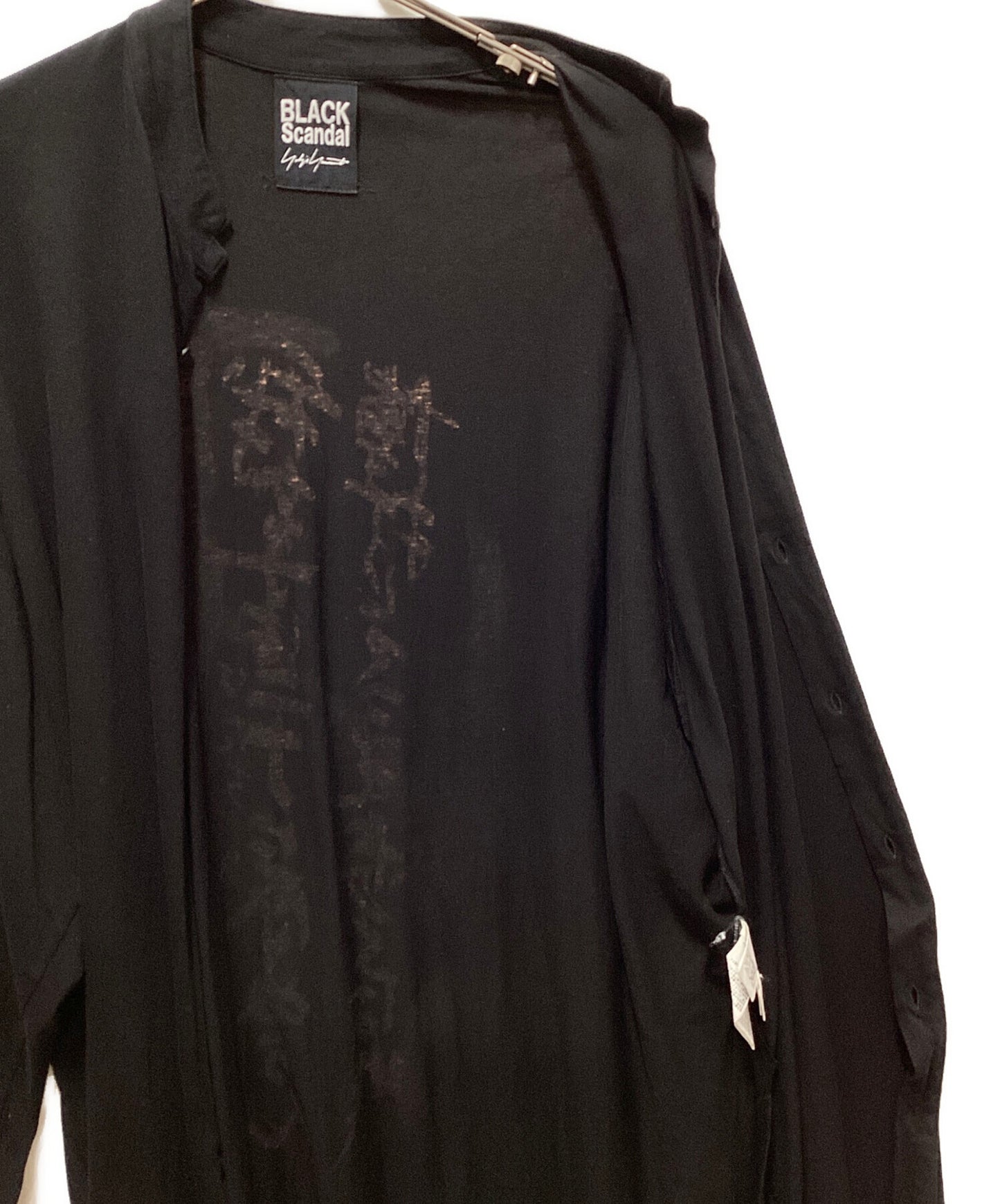 [Pre-owned] BLACK Scandal Yohji Yamamoto Back Print Stand Collar Long-Sleeve HN-T47-085