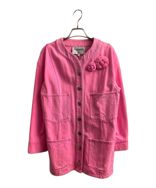[Pre-owned] CHANEL Collarless Denim Jacket 21s / p70707v62121