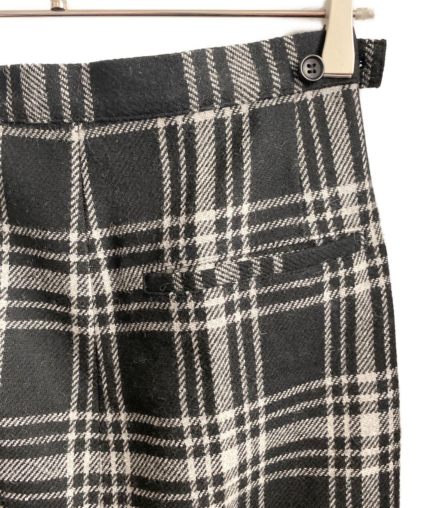 [Pre-owned] Yohji Yamamoto collections PLAID SERGE BACKSIDE SLIT SKIRT/Checked long skirt FJ-S67-110