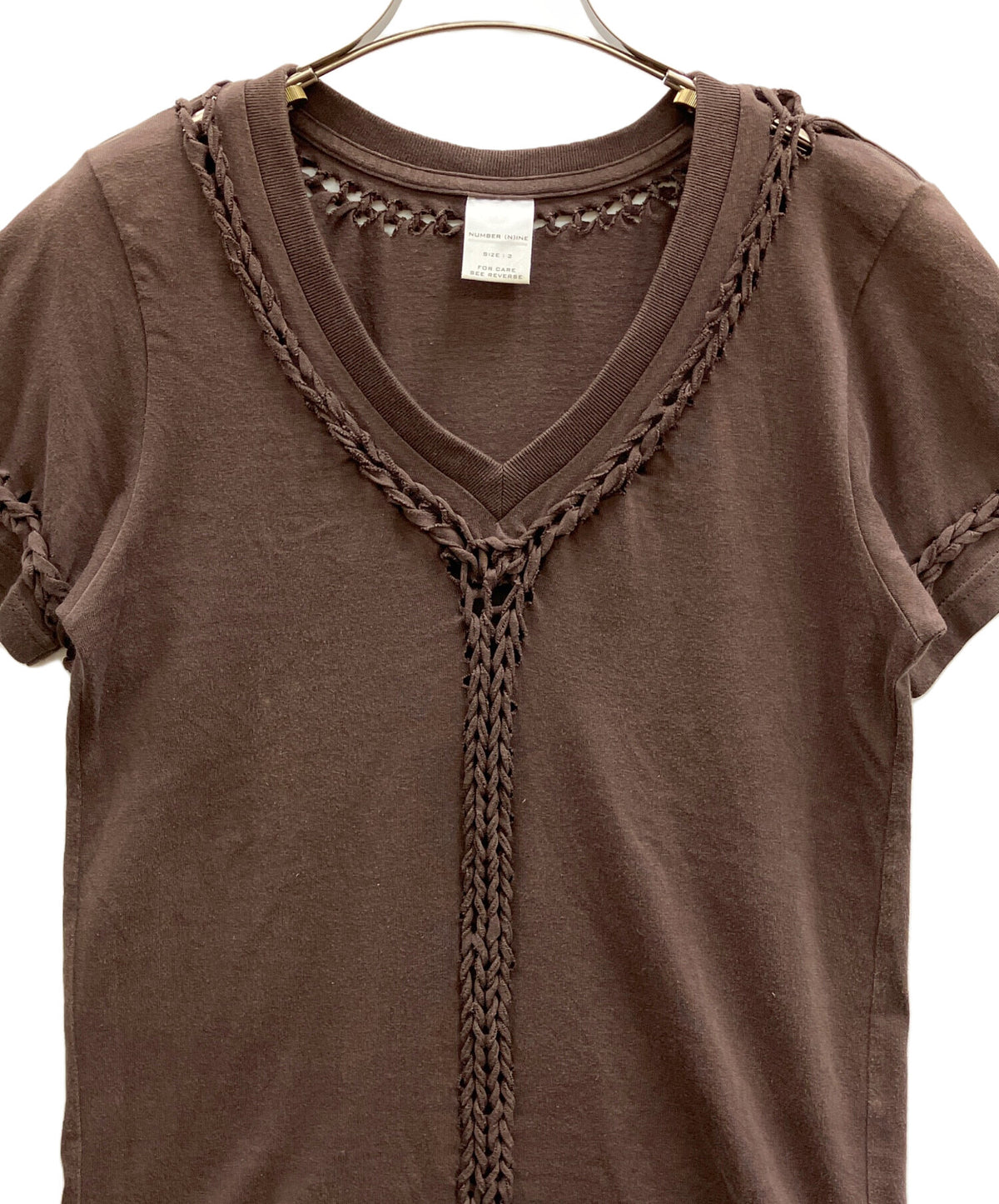 [Pre-owned] NUMBER (N)INE Knit Top with Braided Design