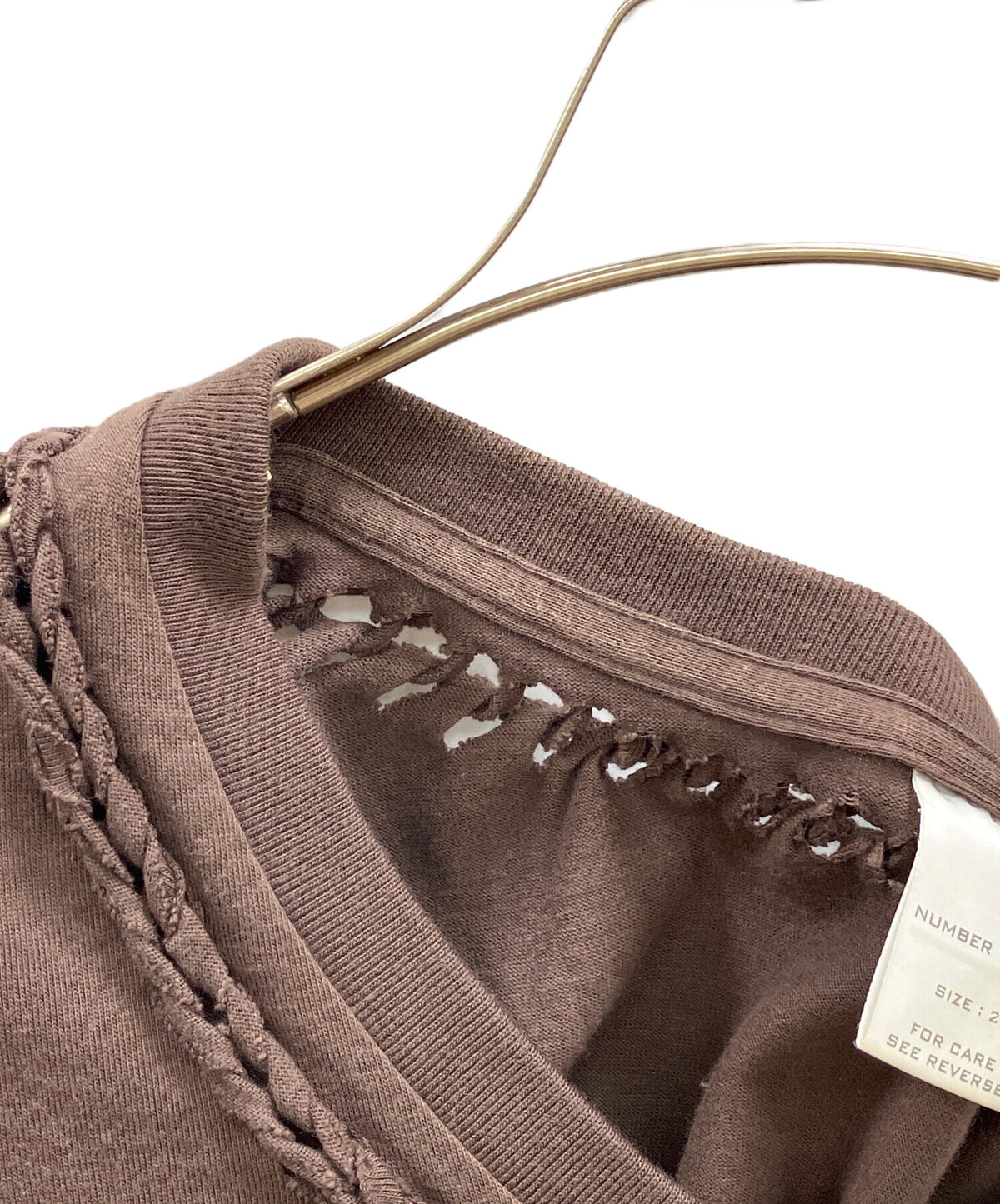 [Pre-owned] NUMBER (N)INE Knit Top with Braided Design