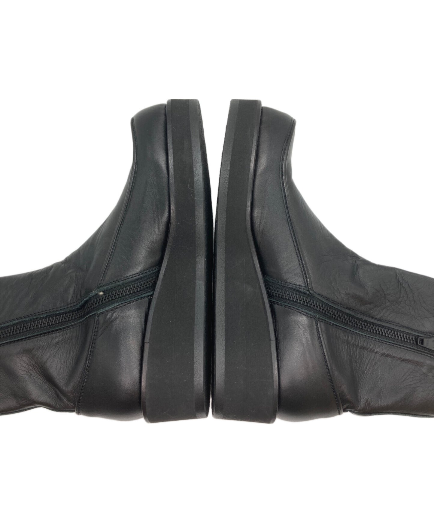 [Pre-owned] Y's SOOMTH LEATHER PLATFORM ZIP UP BOOTS