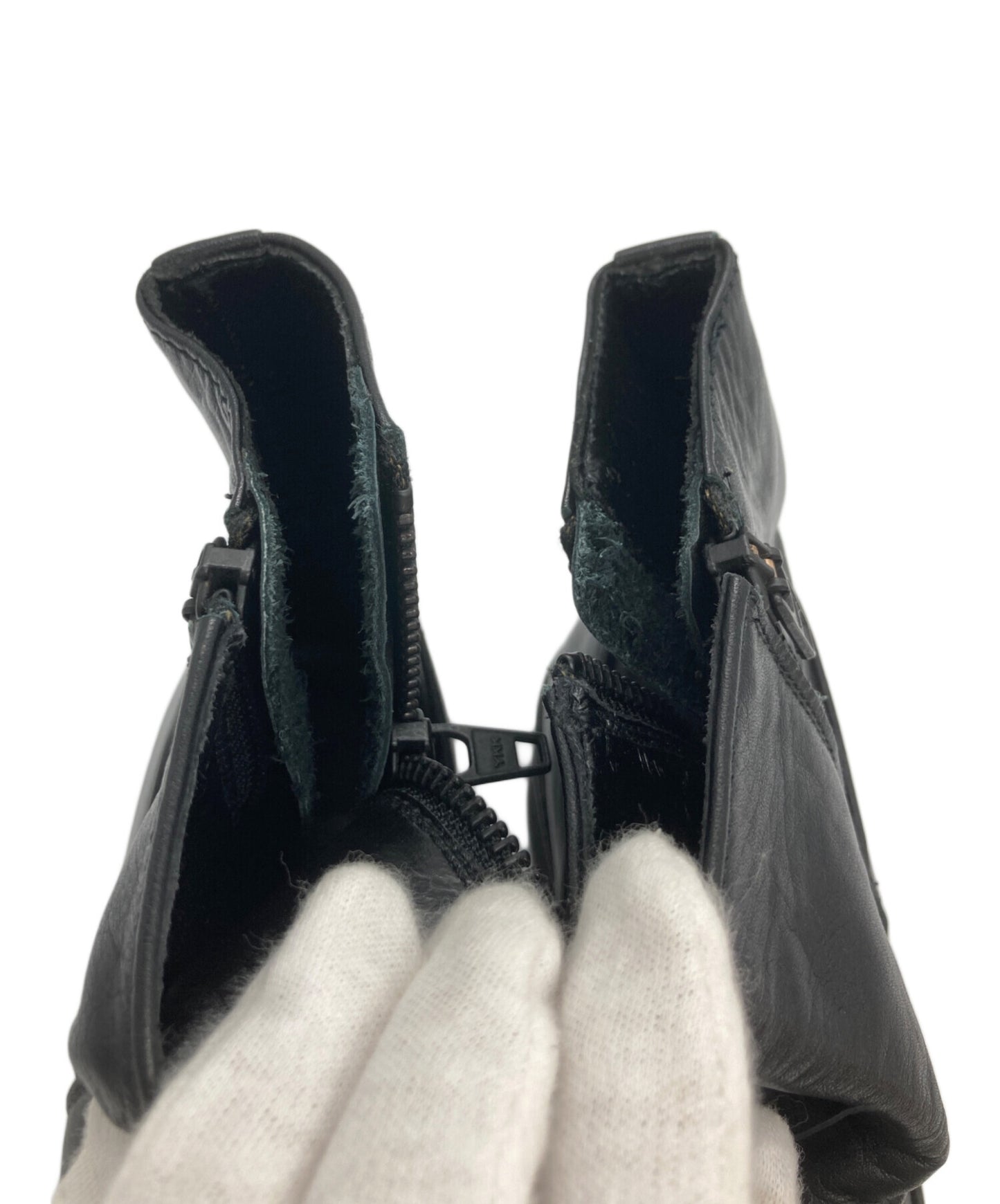 [Pre-owned] Y's SOOMTH LEATHER PLATFORM ZIP UP BOOTS