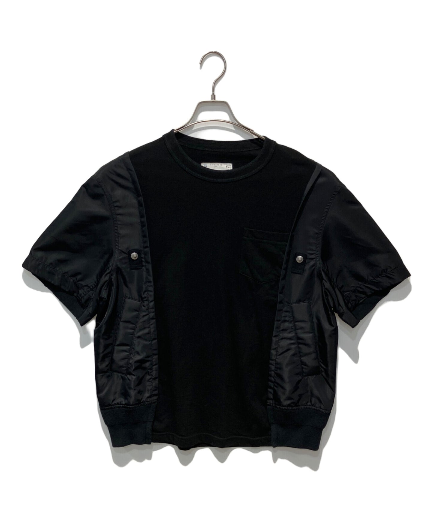 [Pre-owned] sacai Nylon Twill Cotton Jersey T-Shirt 24-03457M