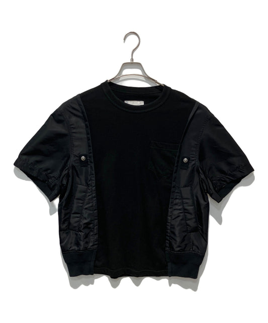 [Pre-owned] sacai Nylon Twill Cotton Jersey T-Shirt 24-03457M