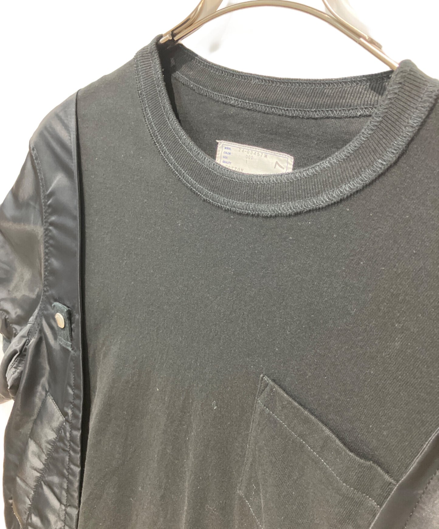 [Pre-owned] sacai Nylon Twill Cotton Jersey T-Shirt 24-03457M