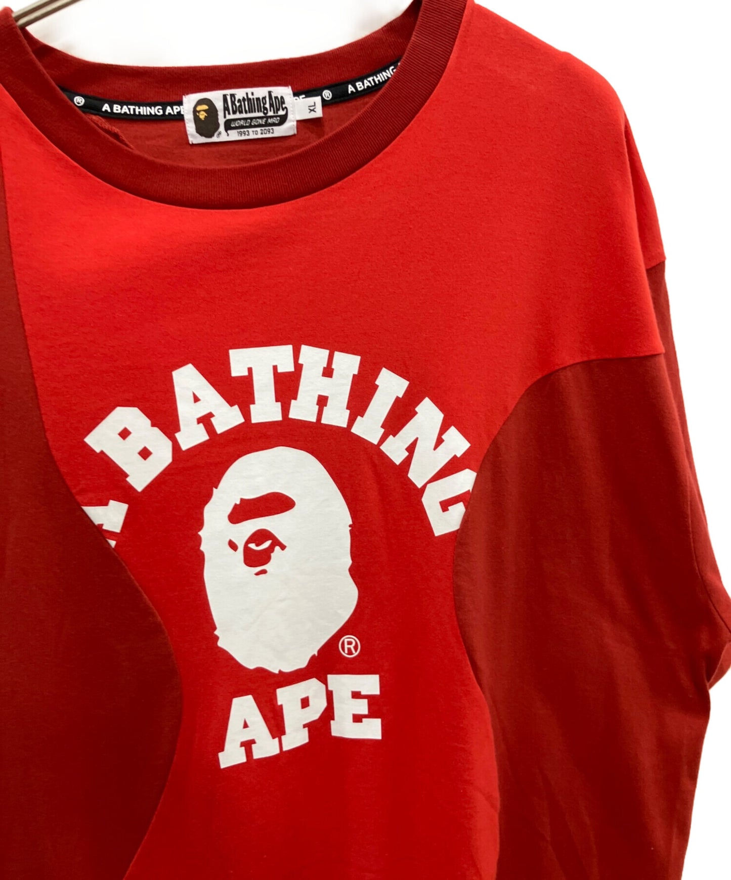 [Pre-owned] A BATHING APE Cutting College Relaxed-Fit T-Shirt 001CSJ301011M