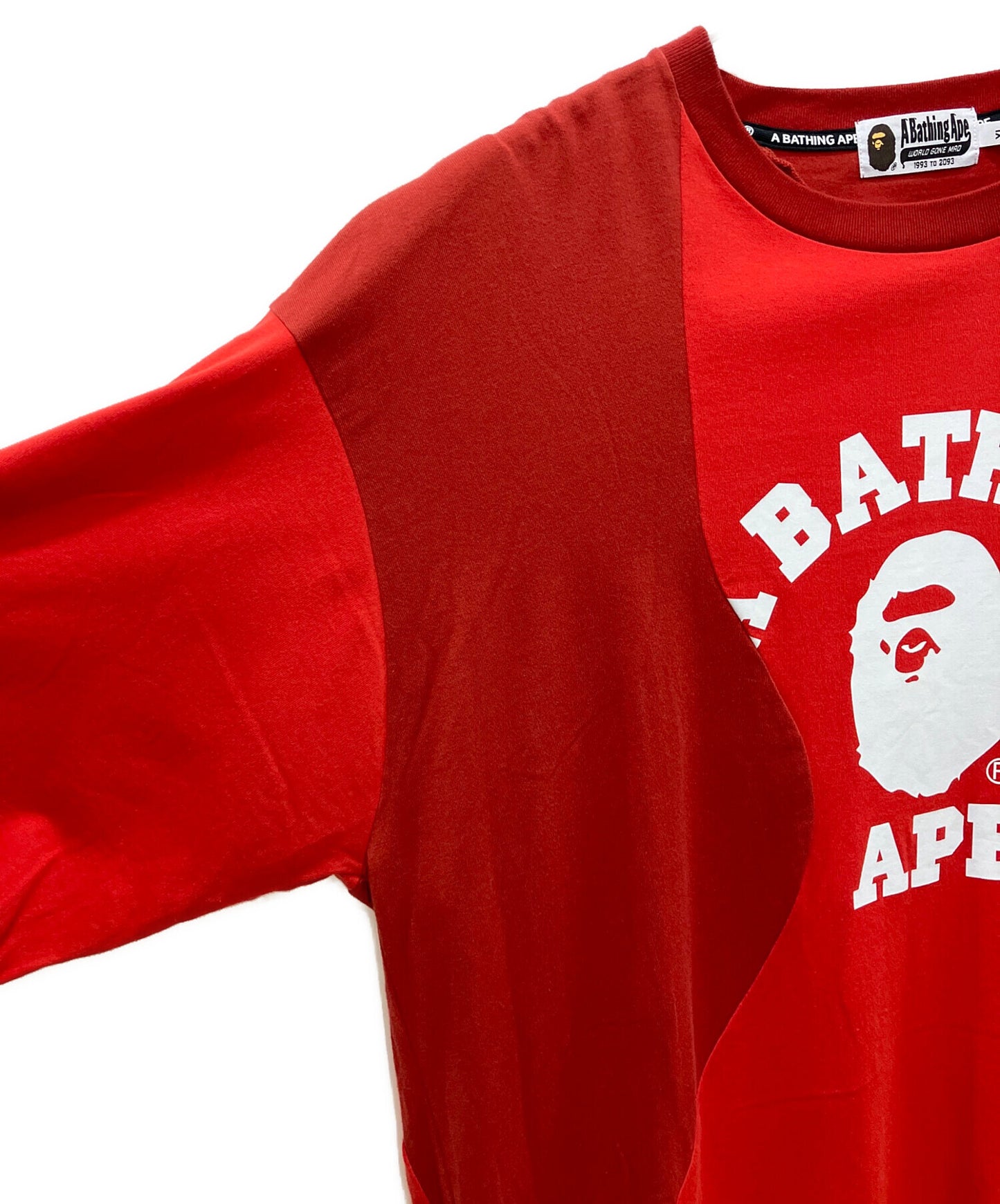 [Pre-owned] A BATHING APE Cutting College Relaxed-Fit T-Shirt 001CSJ301011M