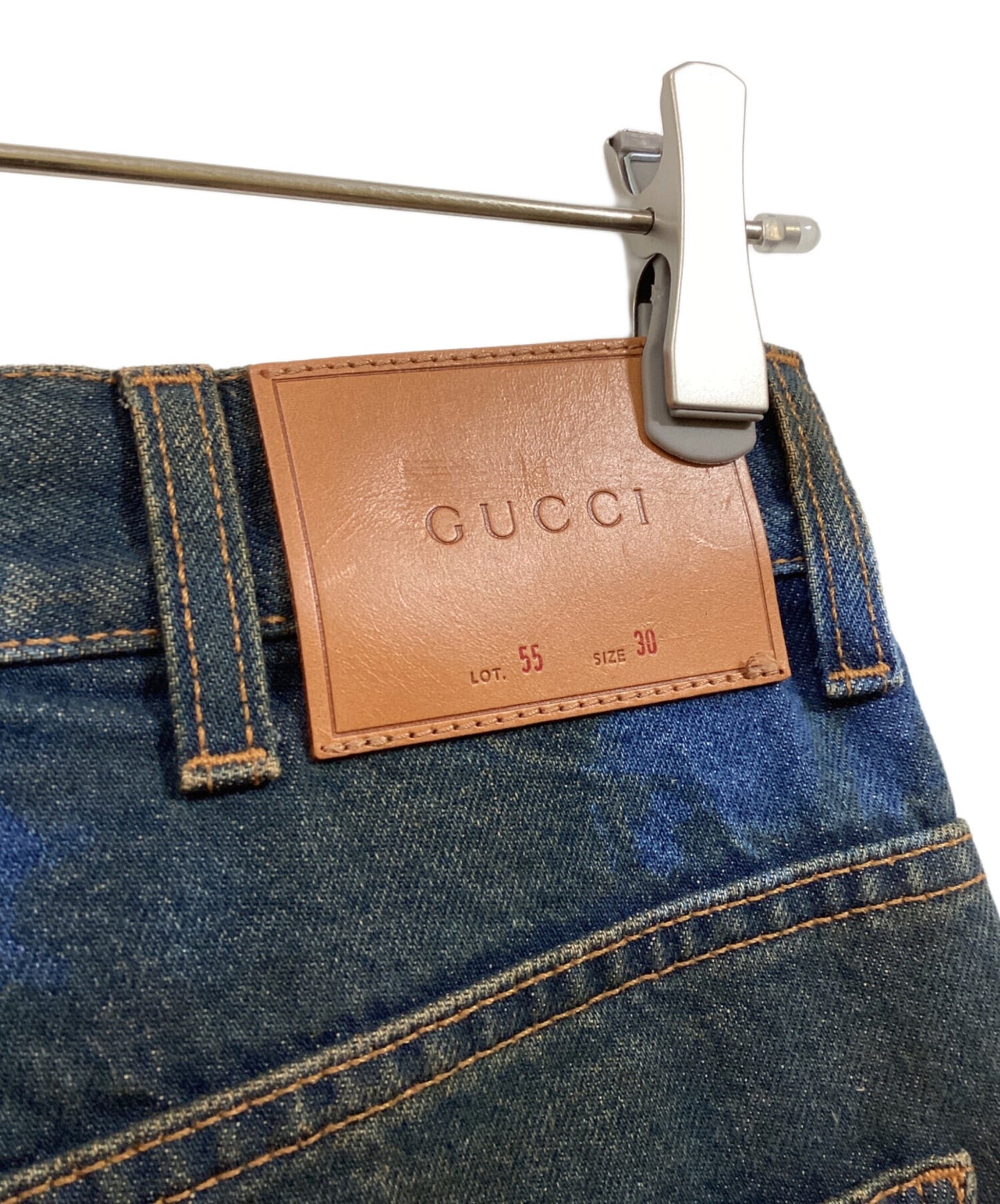 [Pre-owned] GUCCI Processed tapered denim pants 475256-XD599