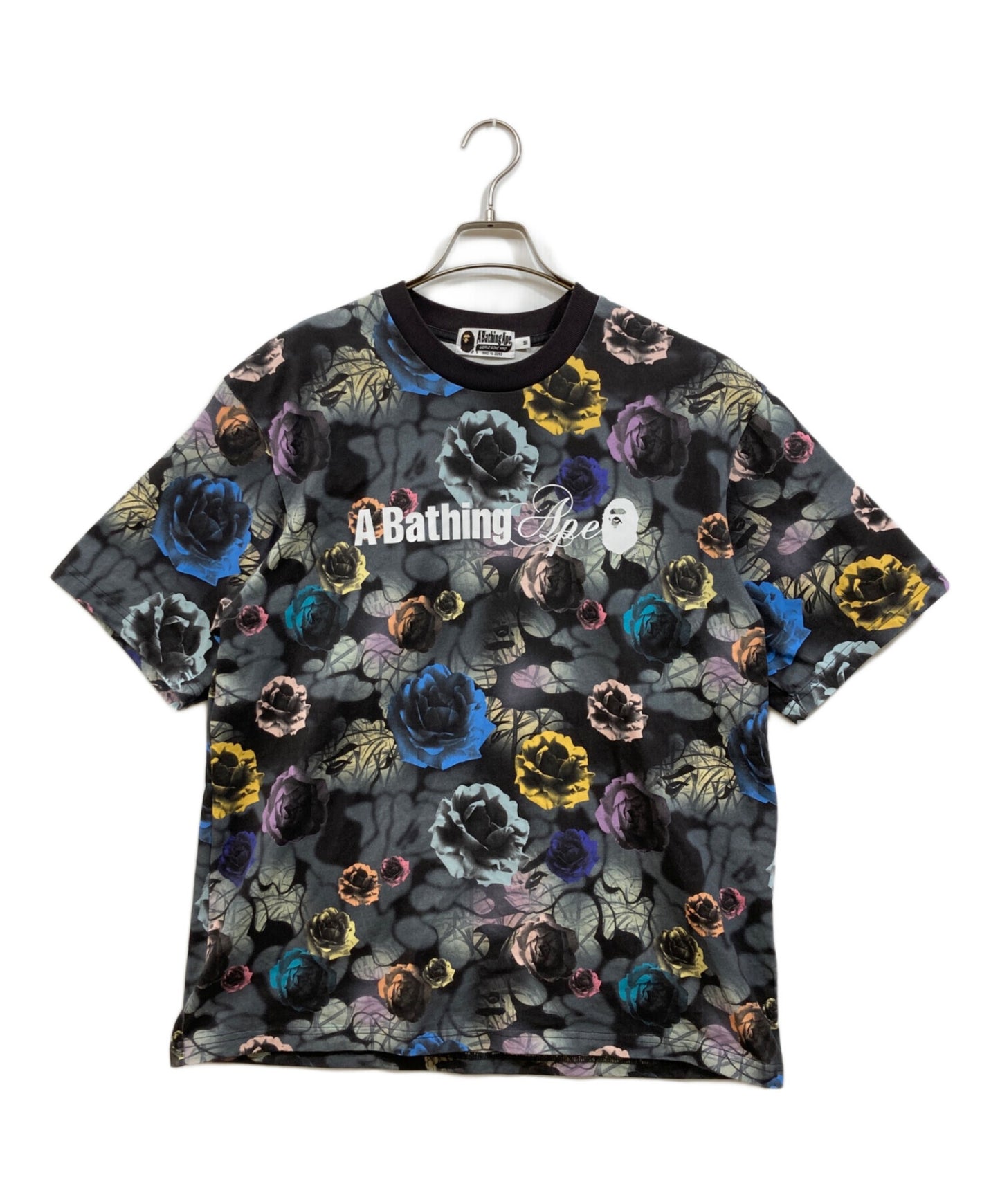 [Pre-owned] A BATHING APE FLORAL CAMO LOGO RELAXED FIT TEE 001CSK801302M
