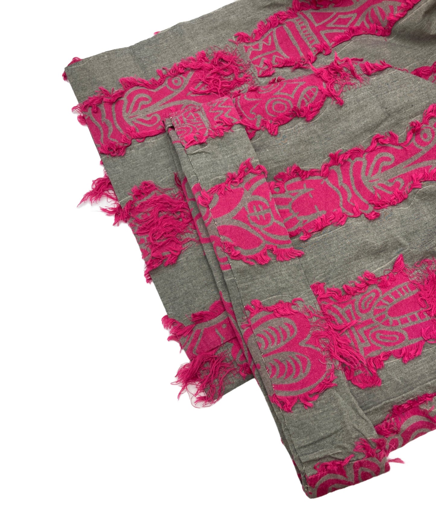 [Pre-owned] PLEATS PLEASE Totem Pole Decorated Fringe Wide Pants PP92-ZF862