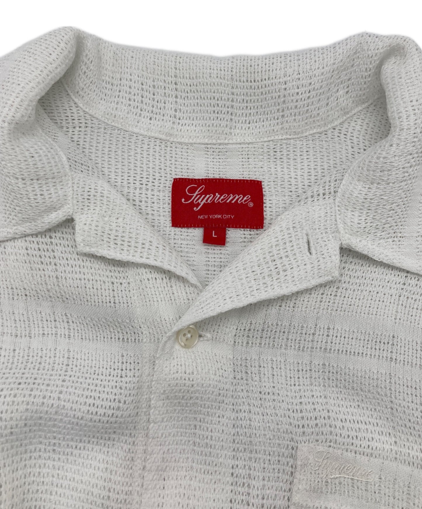 [Pre-owned] SUPREME Mesh Stripe S/S Shirt