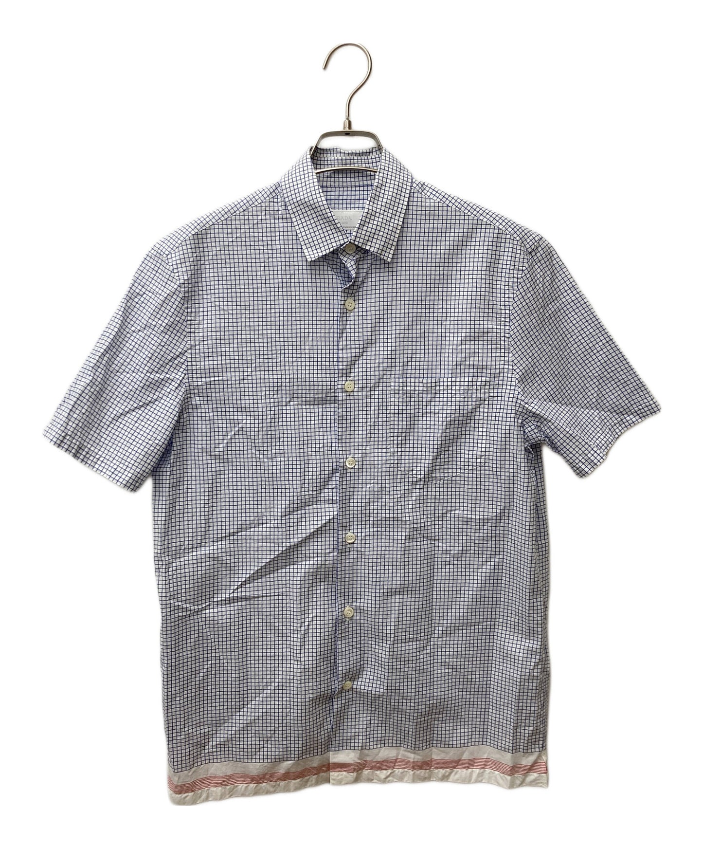 [Pre-owned] PRADA Short Sleeve Check Shirt ACU1 2014 3708 ACU1 2014 3708
