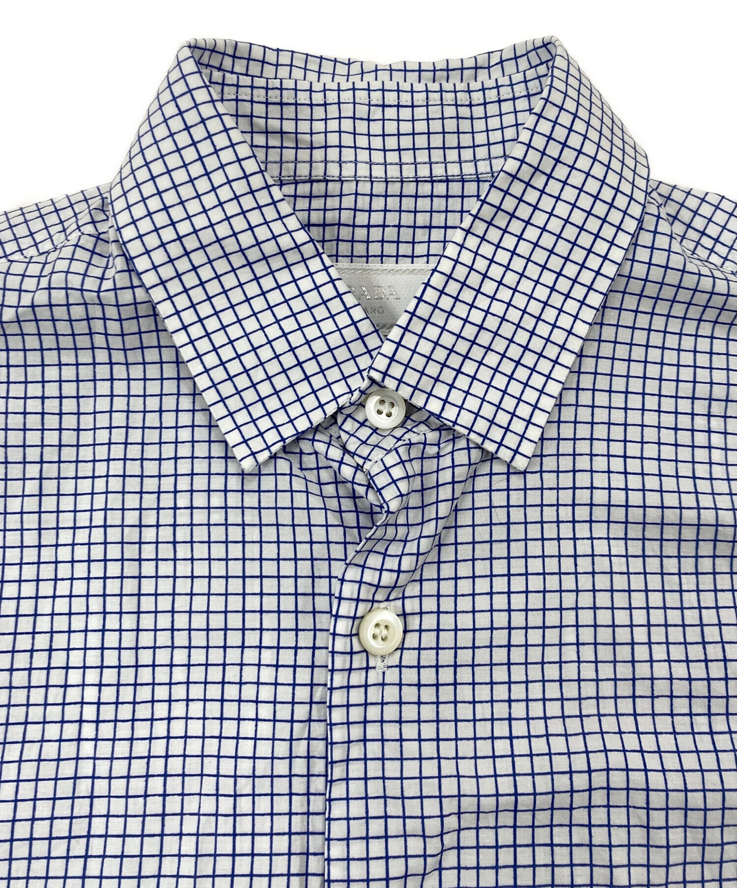 [Pre-owned] PRADA Short Sleeve Check Shirt ACU1 2014 3708 ACU1 2014 3708
