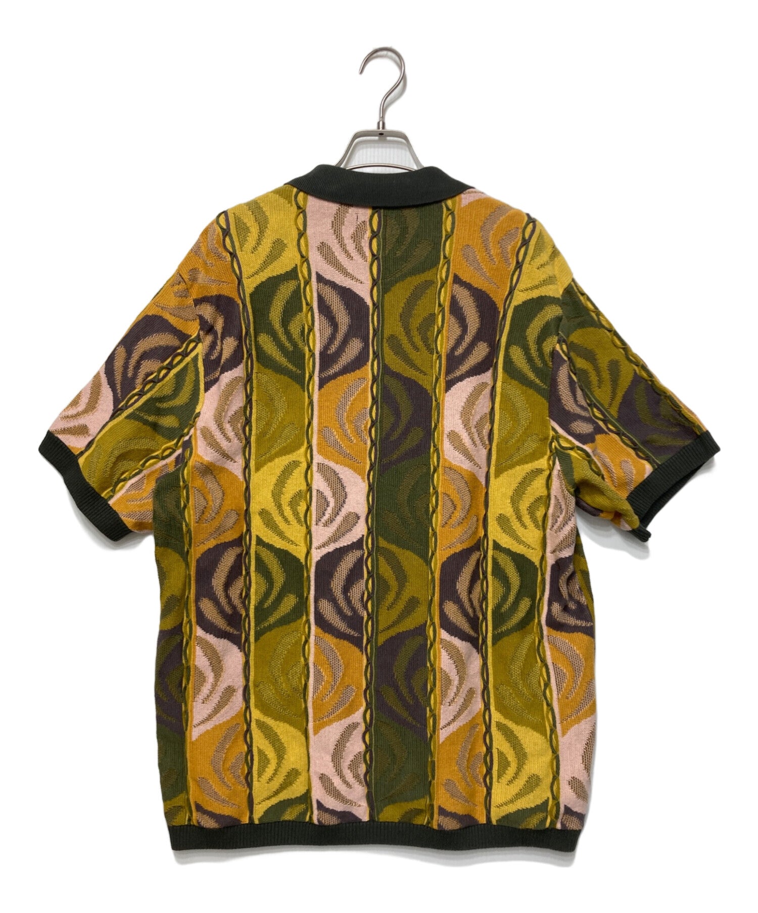 Supreme Abstract Textured Zip Up Polo L